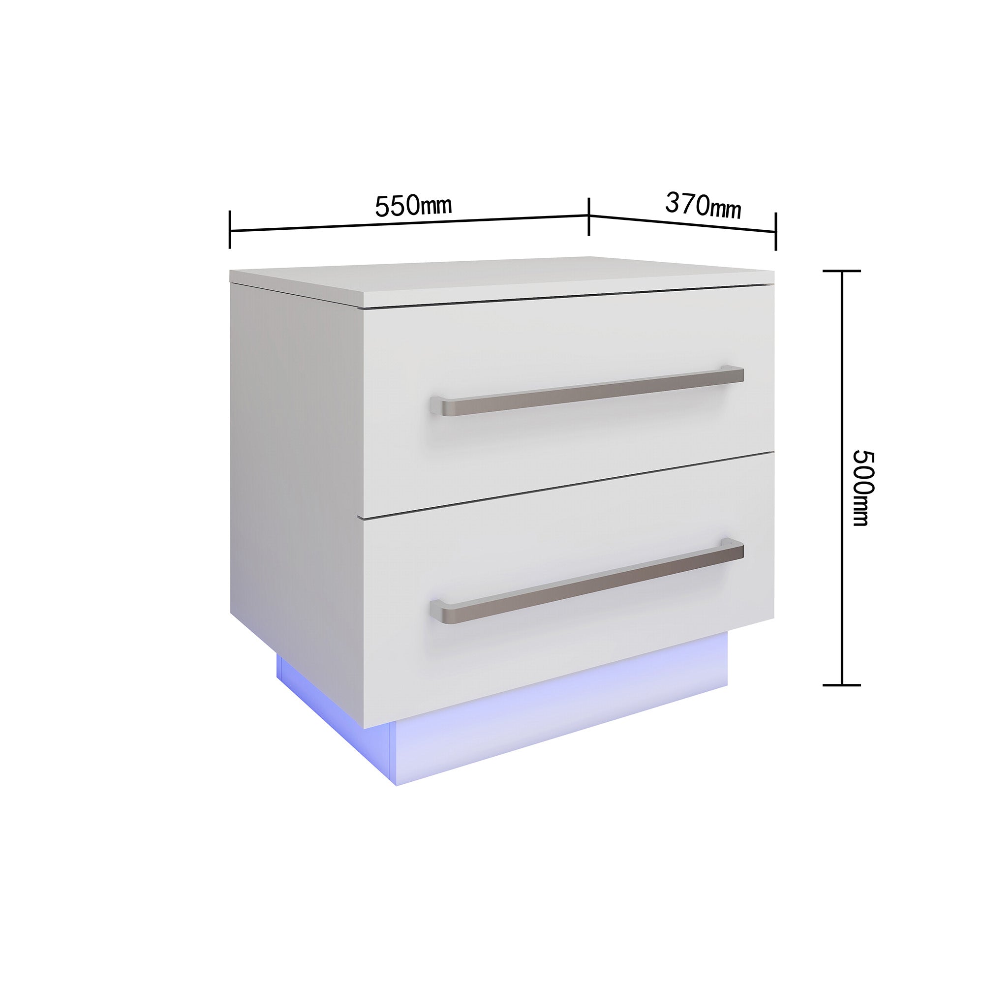 Clara - Table de chevet avec LED - Blanc