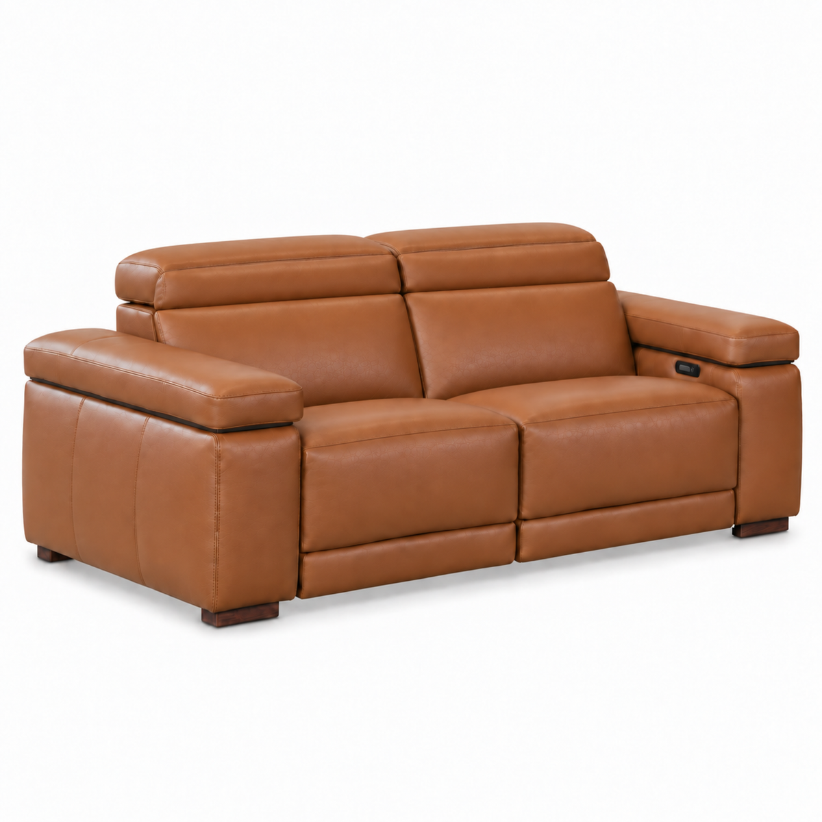 Levanto - Causeuse inclinable motorisée - Cuir Véritable Cognac