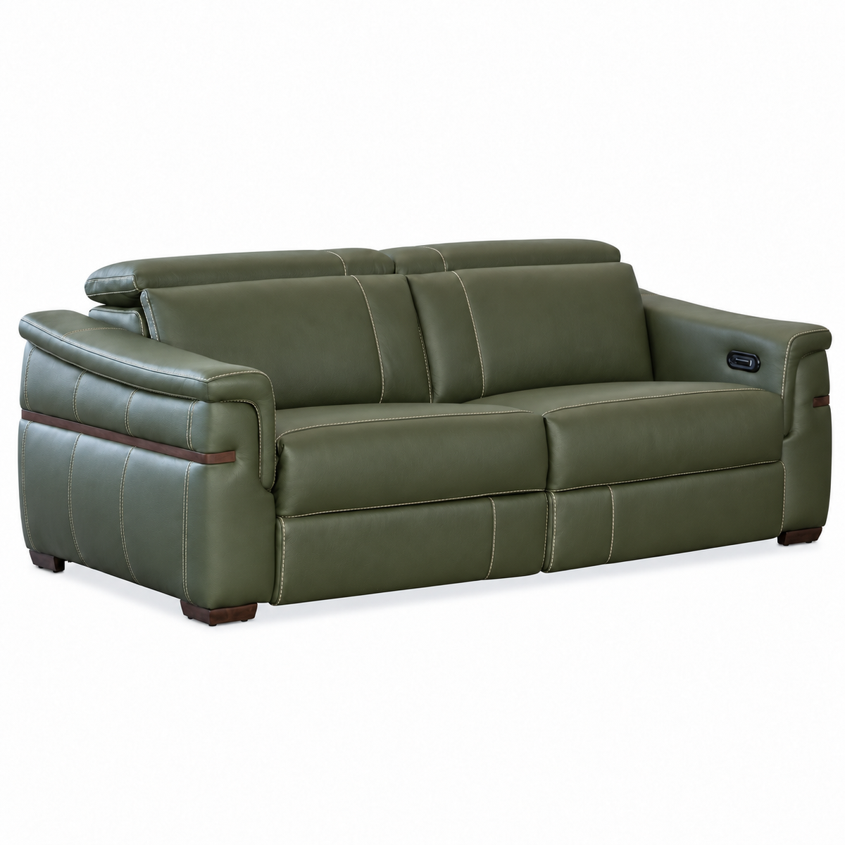 Montello - Sofa Condo inclinable motorisée - Cuir Véritable Vert