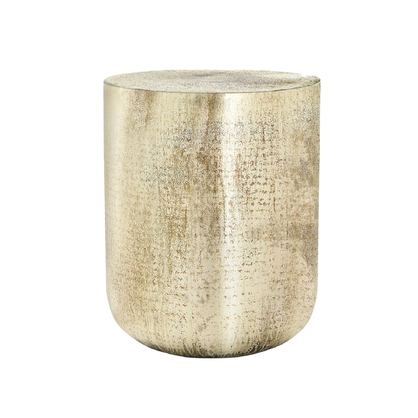 Camille - Side Table - Antique Gold Metal Drum End Table