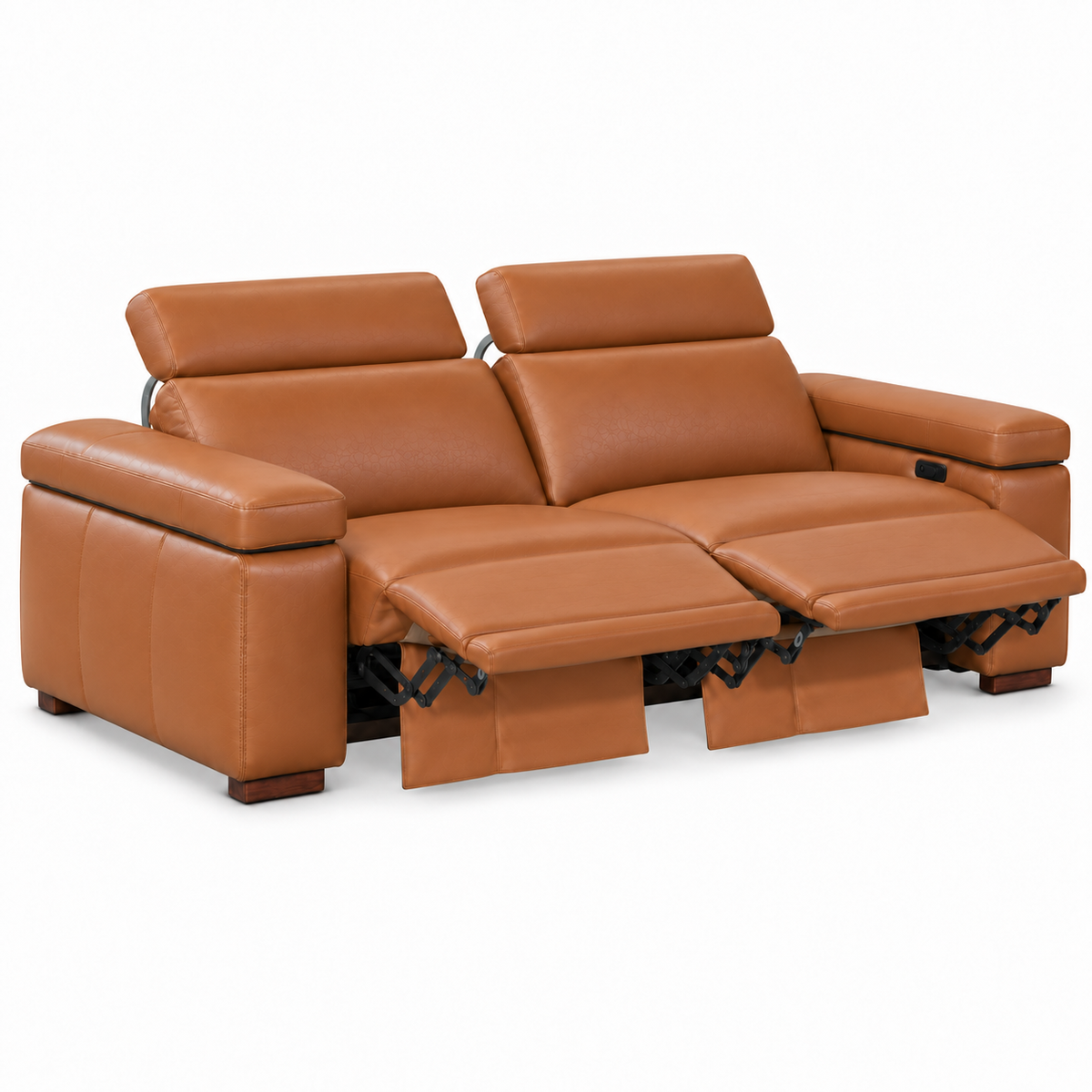 Levanto - Power Reclining Condo Sofa - Genuine Cognac Leather