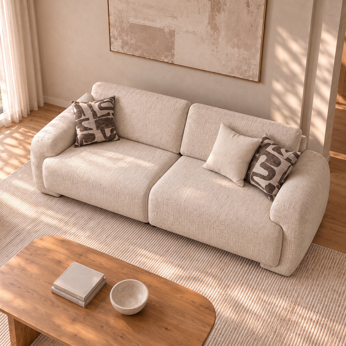 Celine - Sofa - Beige Fabric