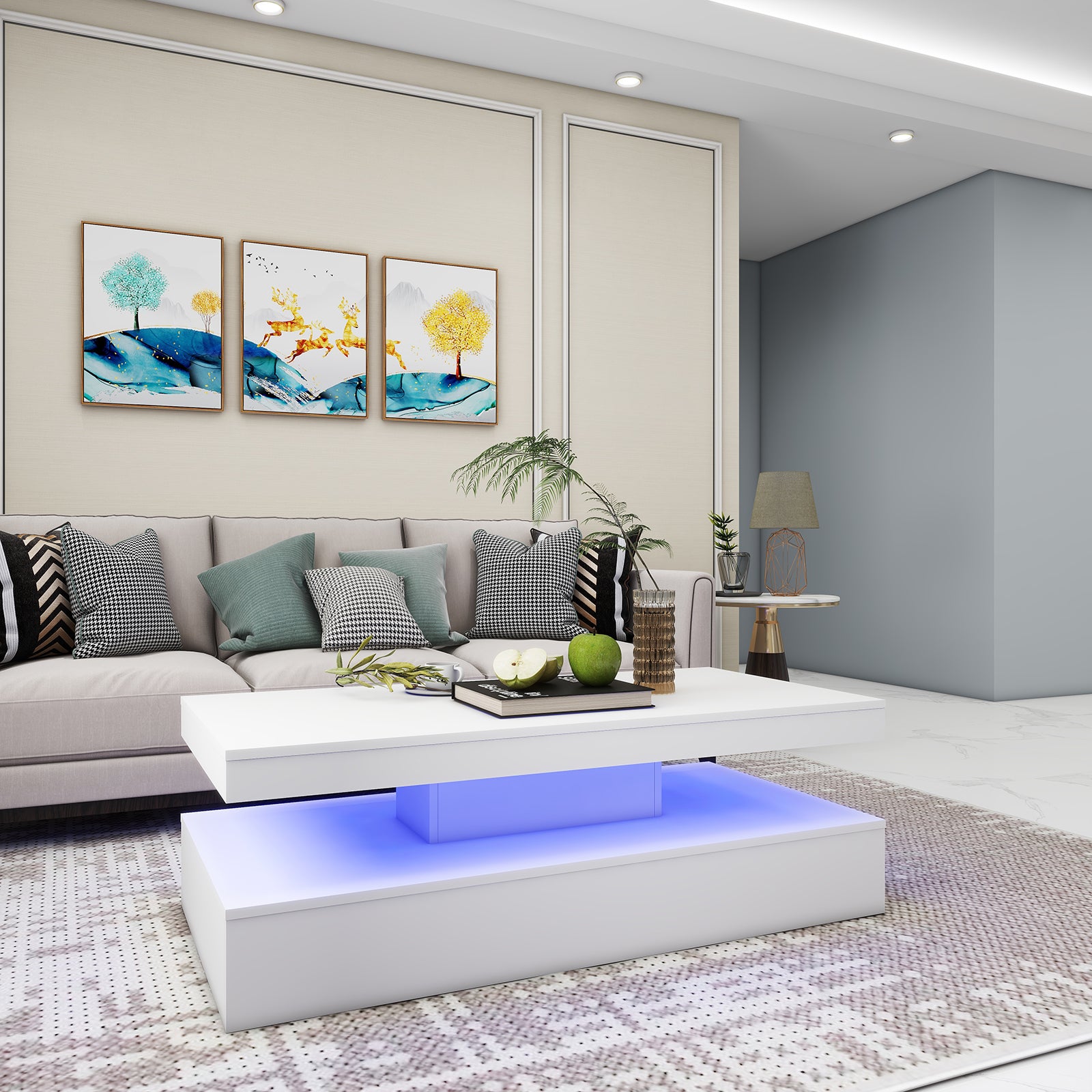 Lana - LED Coffee Table - Glossy White