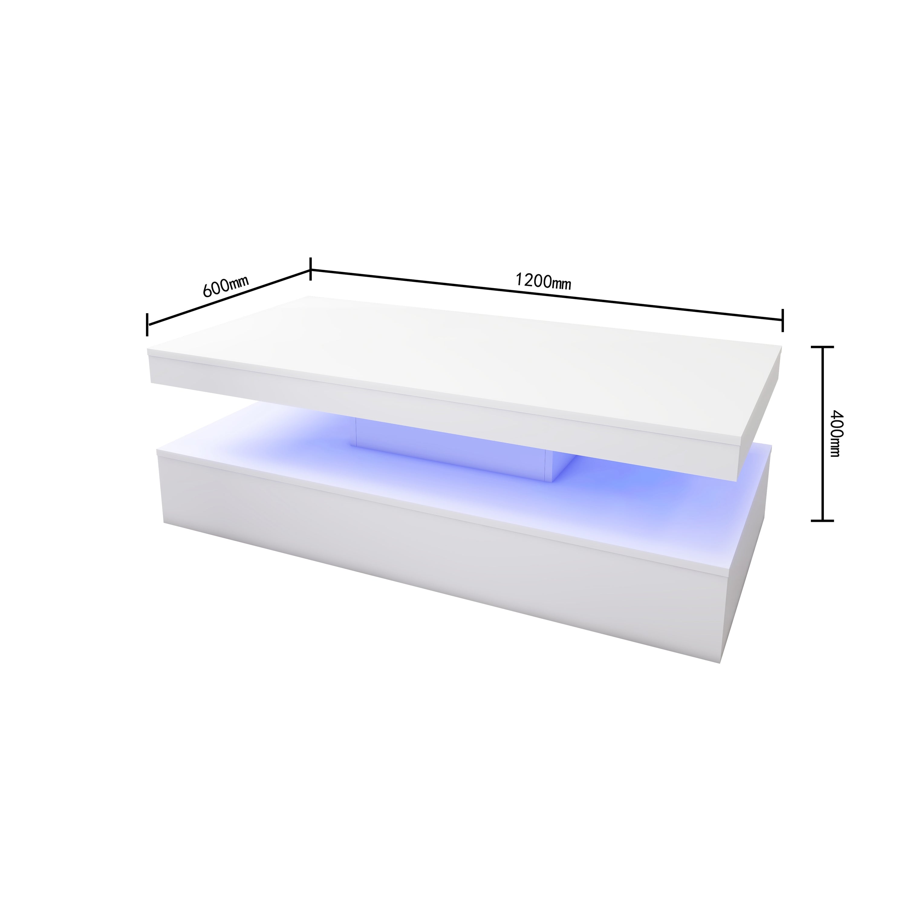 Lana - LED Coffee Table - Glossy White