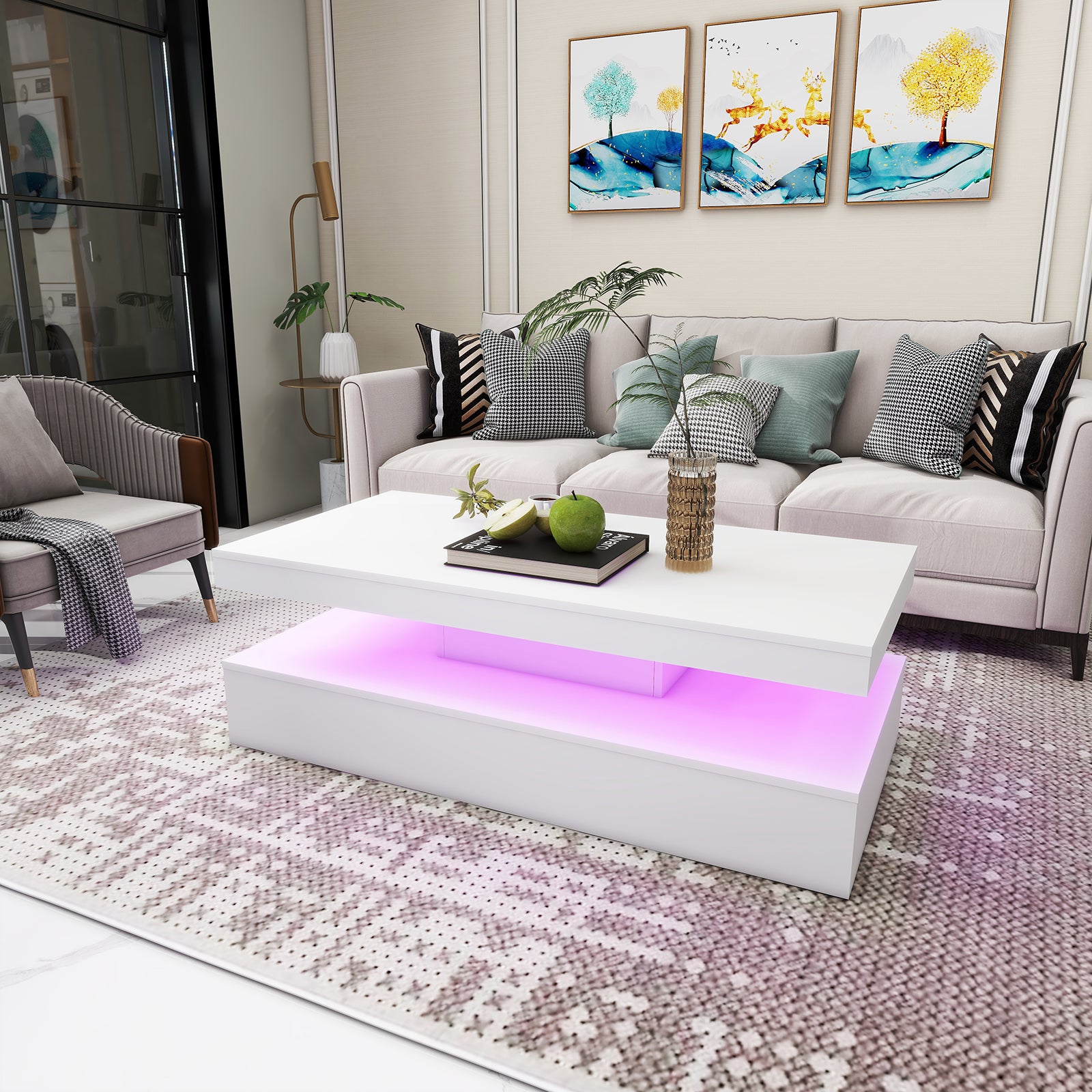 Lana - LED Coffee Table - Glossy White