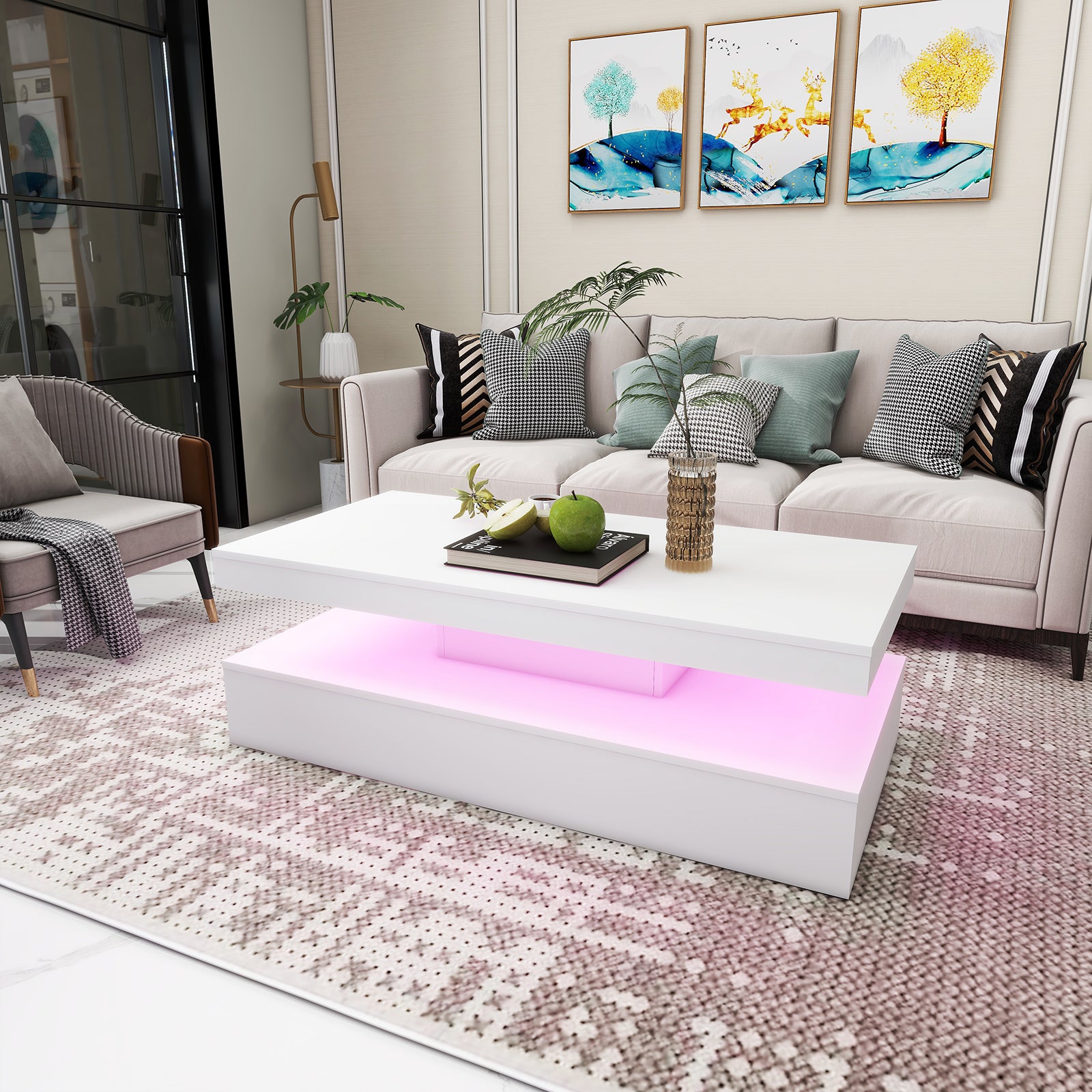 Lana - LED Coffee Table - Glossy White
