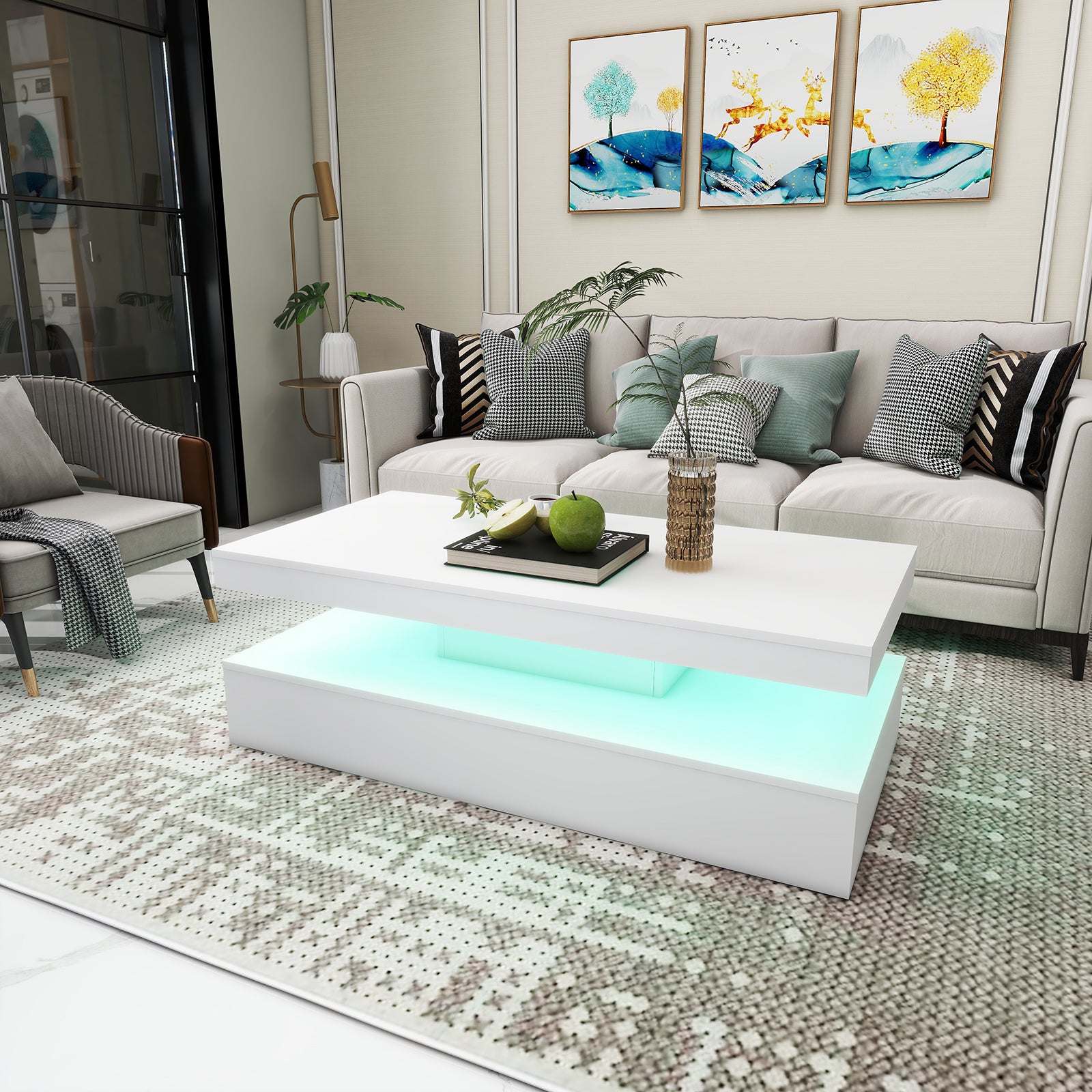 Lana - LED Coffee Table - Glossy White