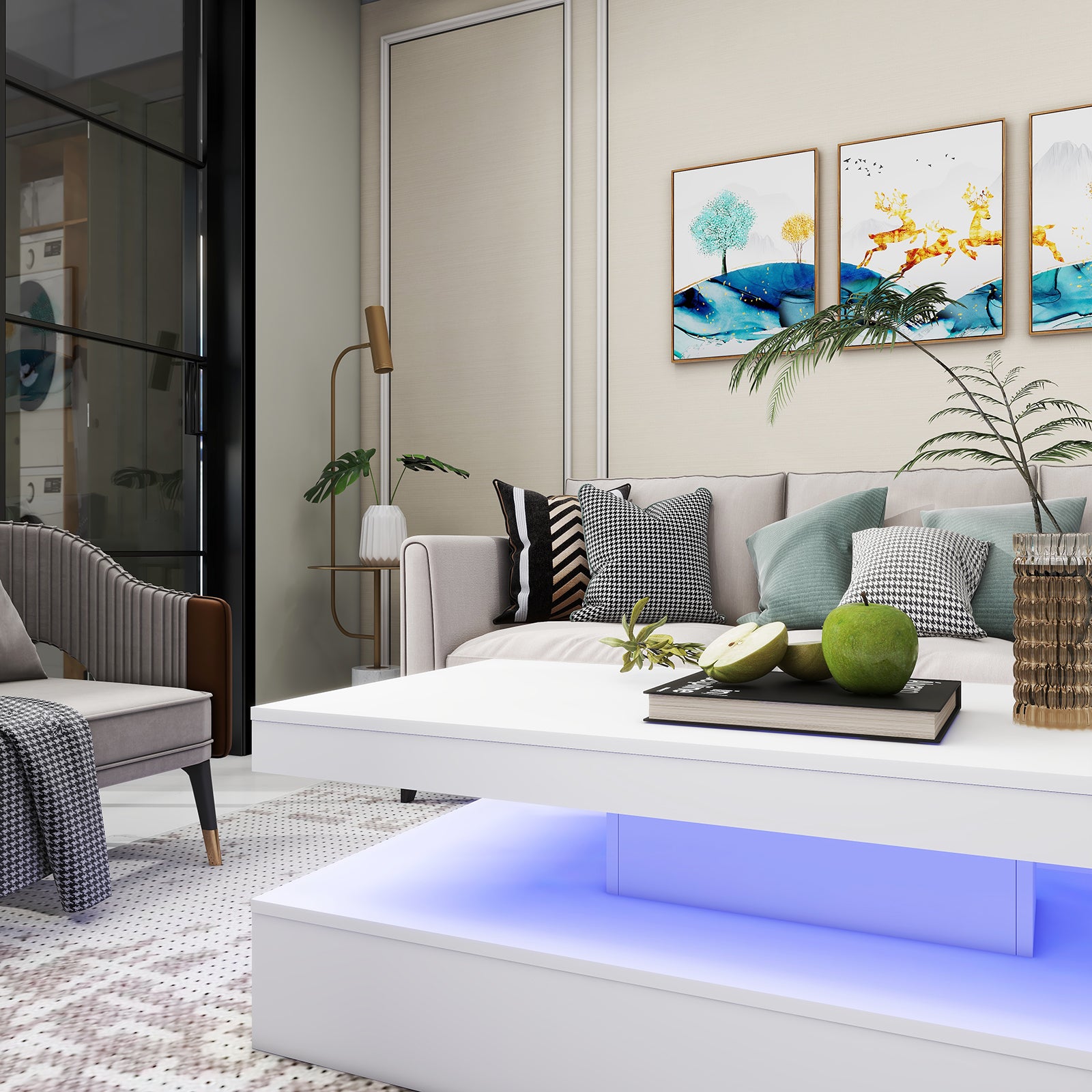 Lana - LED Coffee Table - Glossy White