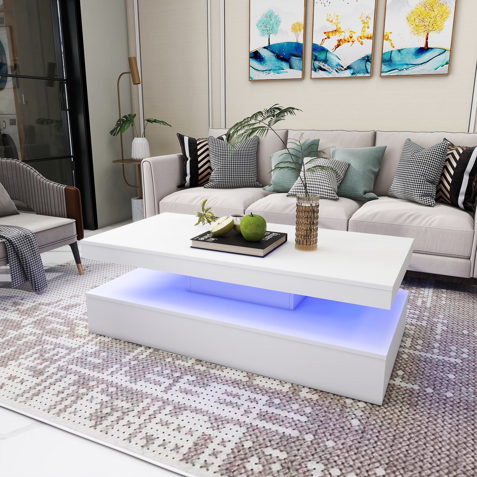Lana - LED Coffee Table - Glossy White