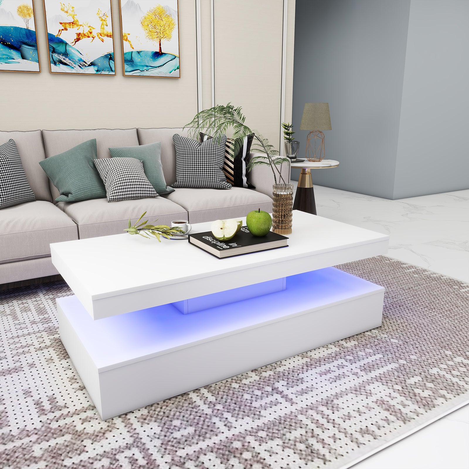 Lana - LED Coffee Table - Glossy White