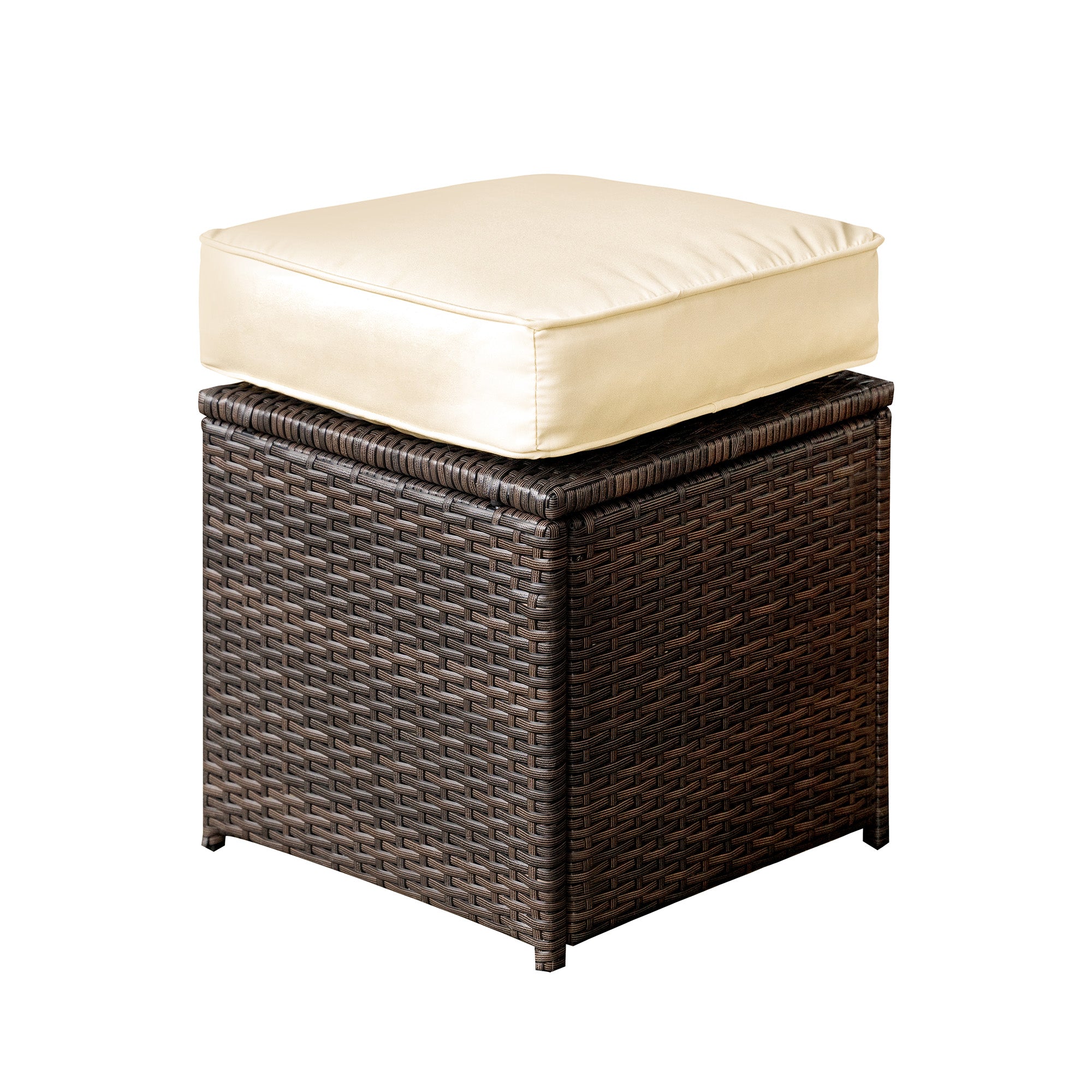 Patio Set - 6 Piece Patio Set with Fireplace Table - Brown and Beige