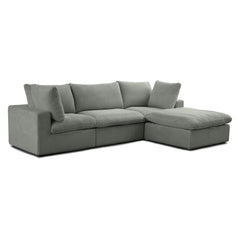 Sofa Modulaire Sectionnel - Cozy - Tissu Côtelé Gris Foncé
