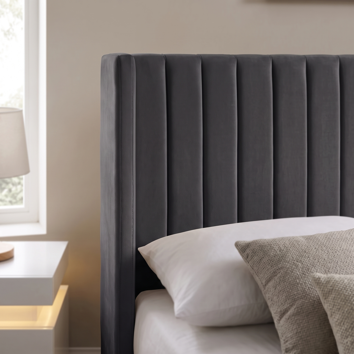 Bena - Lit Queen - Velour Gris