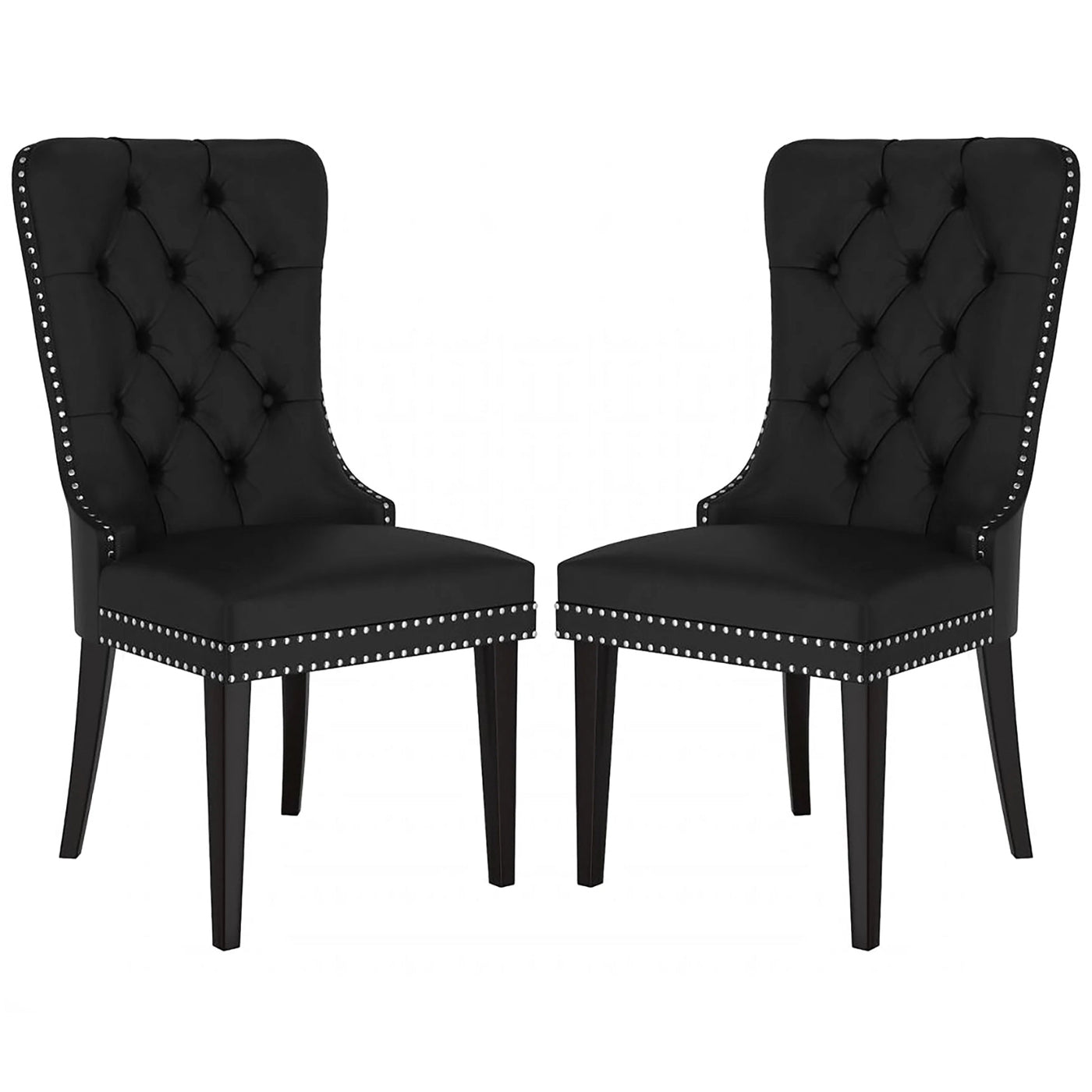 Serena - Chaise de Salle à Manger - Simili-Cuir Noir