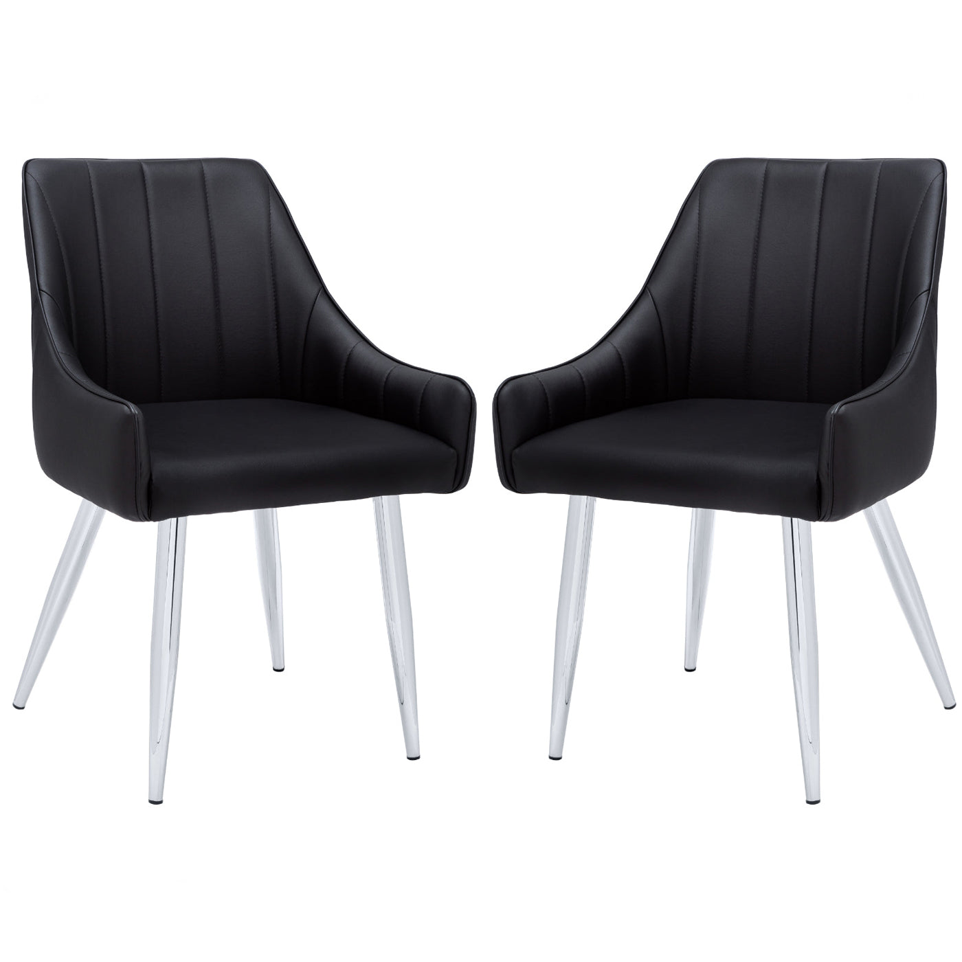 Vera - Dining Chair - Black PU Leather