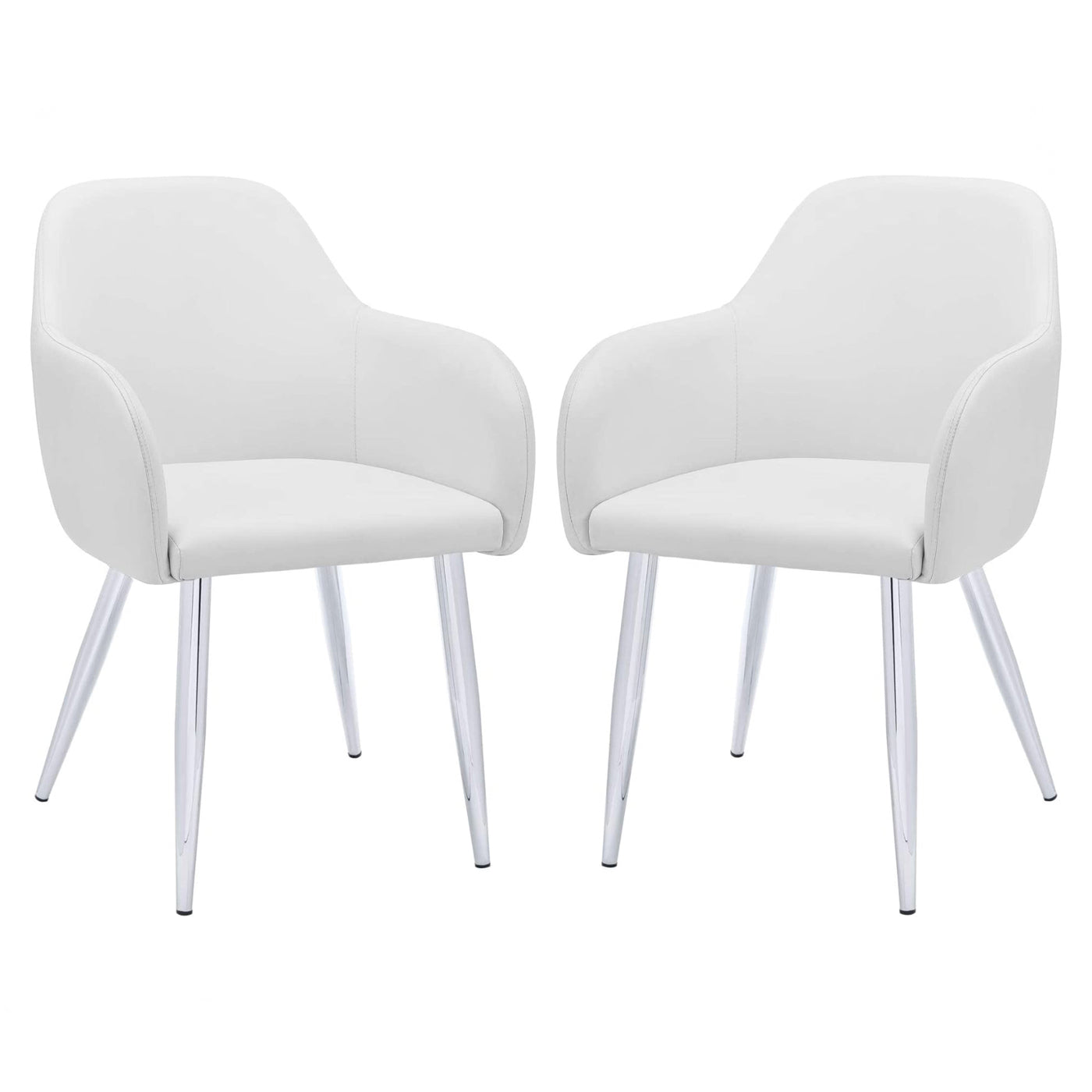 Lena - Dining Chair - White PU Leather