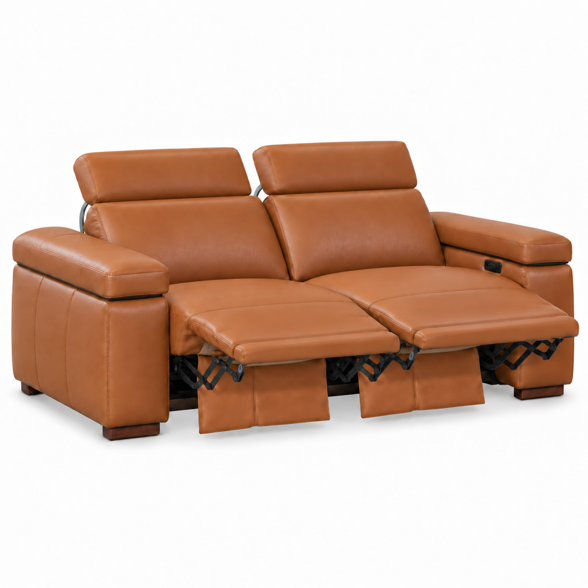 Levanto - Causeuse inclinable motorisée - Cuir Véritable Cognac
