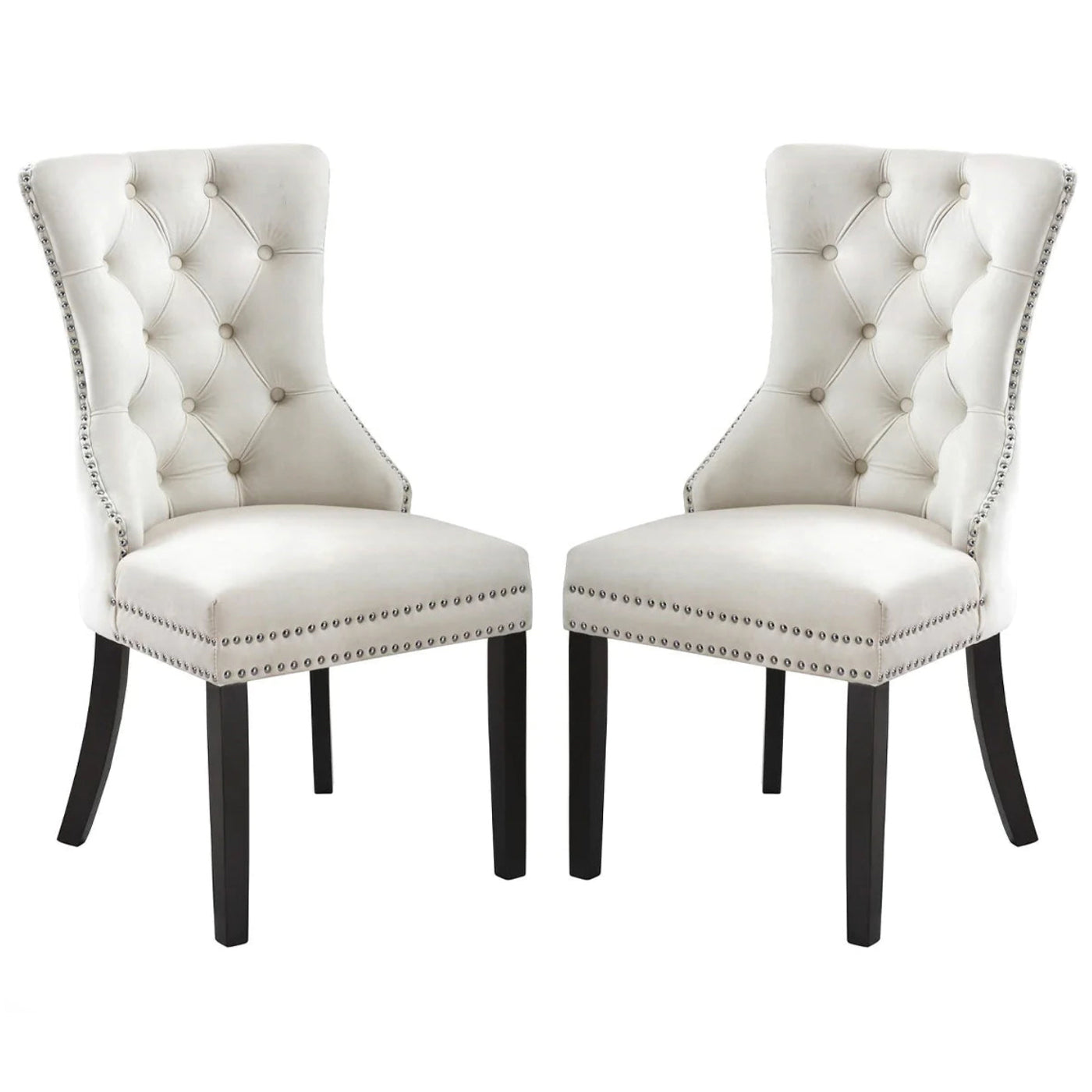 Serena - Chaise de Salle à Manger - Velour Crème