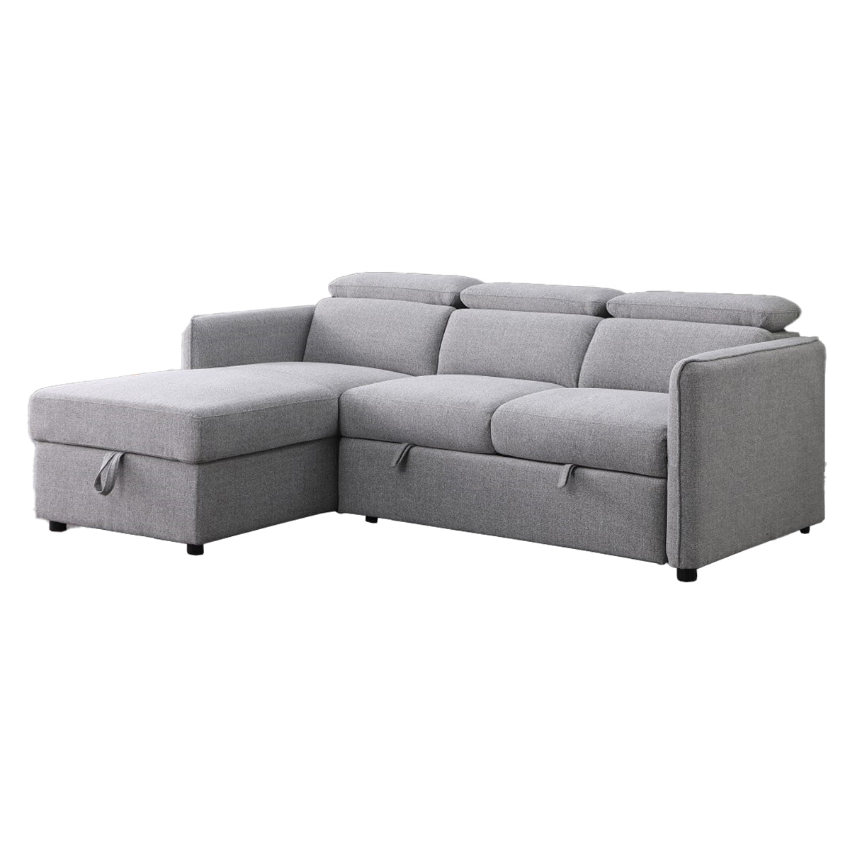 Ellis - Sectional Sofa Bed - Grey Fabric