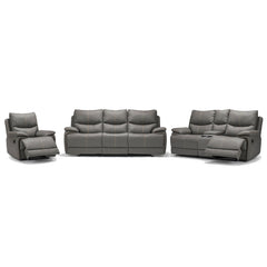 Fauteuil Inclinable - Cuir Gris - Dave