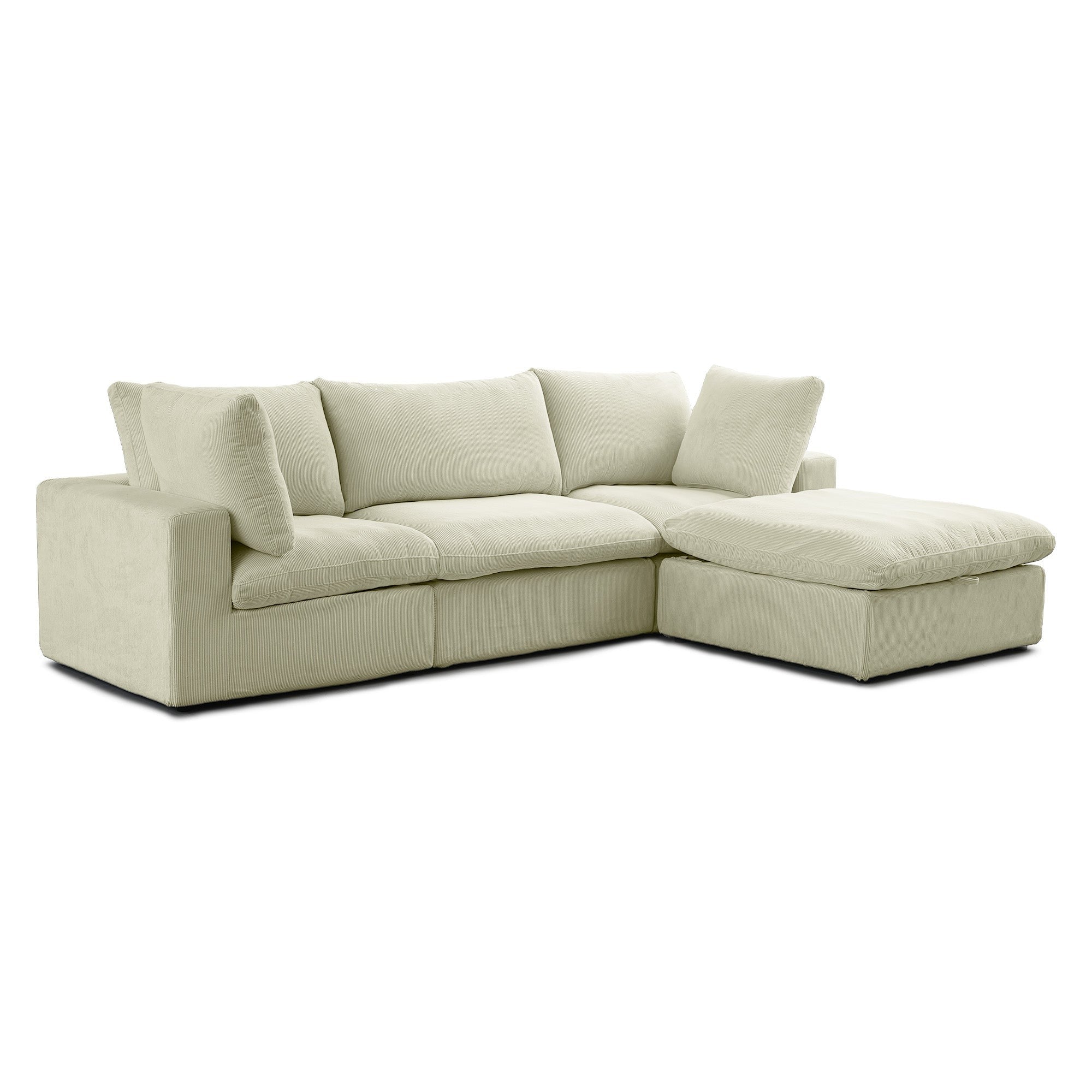 Cozy - Modular Sectional Sofa - Beige Ribbed Fabric
