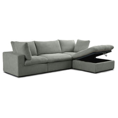 Sofa Modulaire Sectionnel - Cozy - Tissu Côtelé Gris Foncé