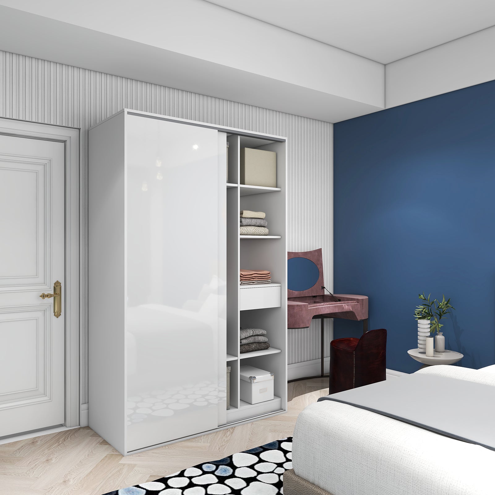 Vista - Wardrobe - Sliding Doors - Glossy White