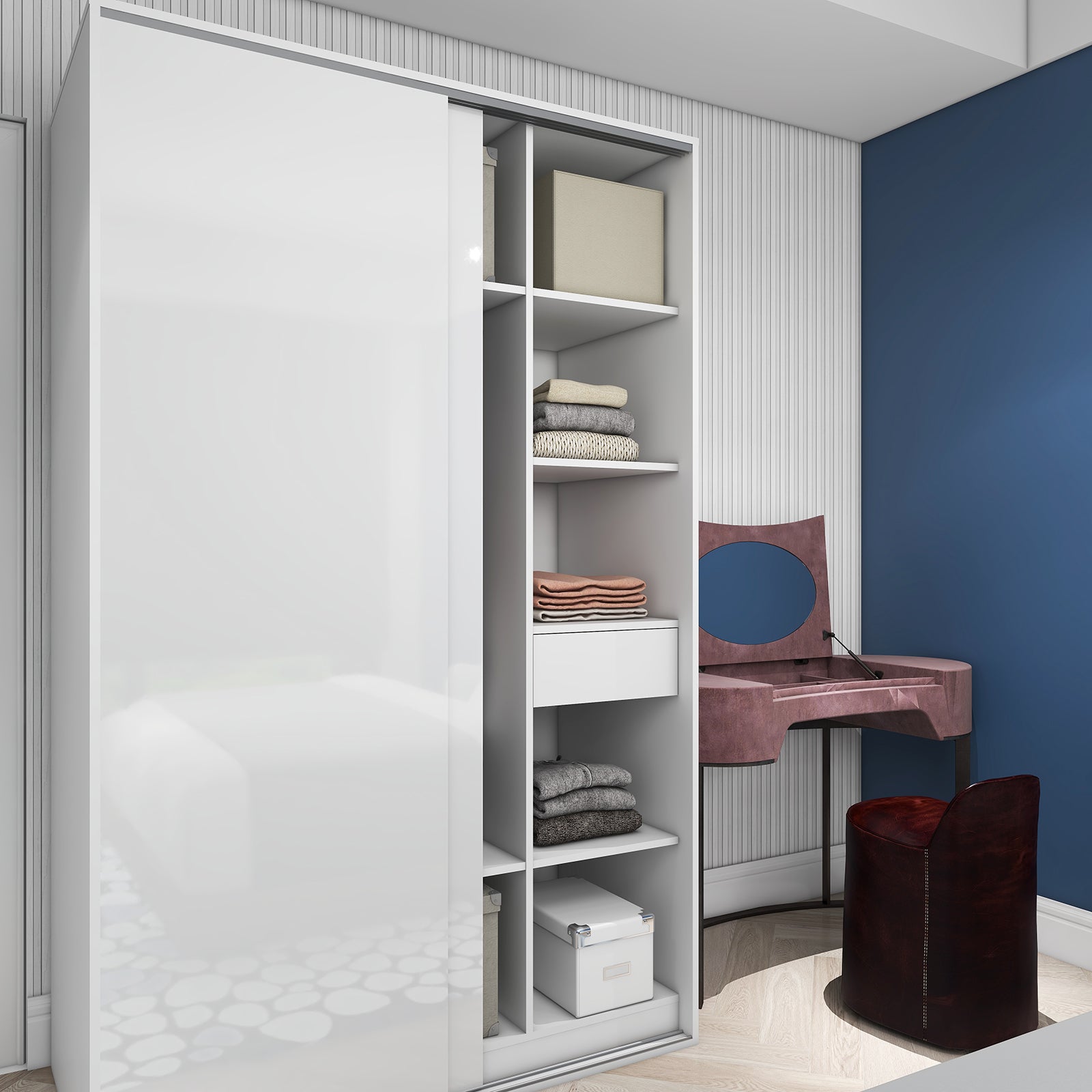 Vista - Wardrobe - Sliding Doors - Glossy White
