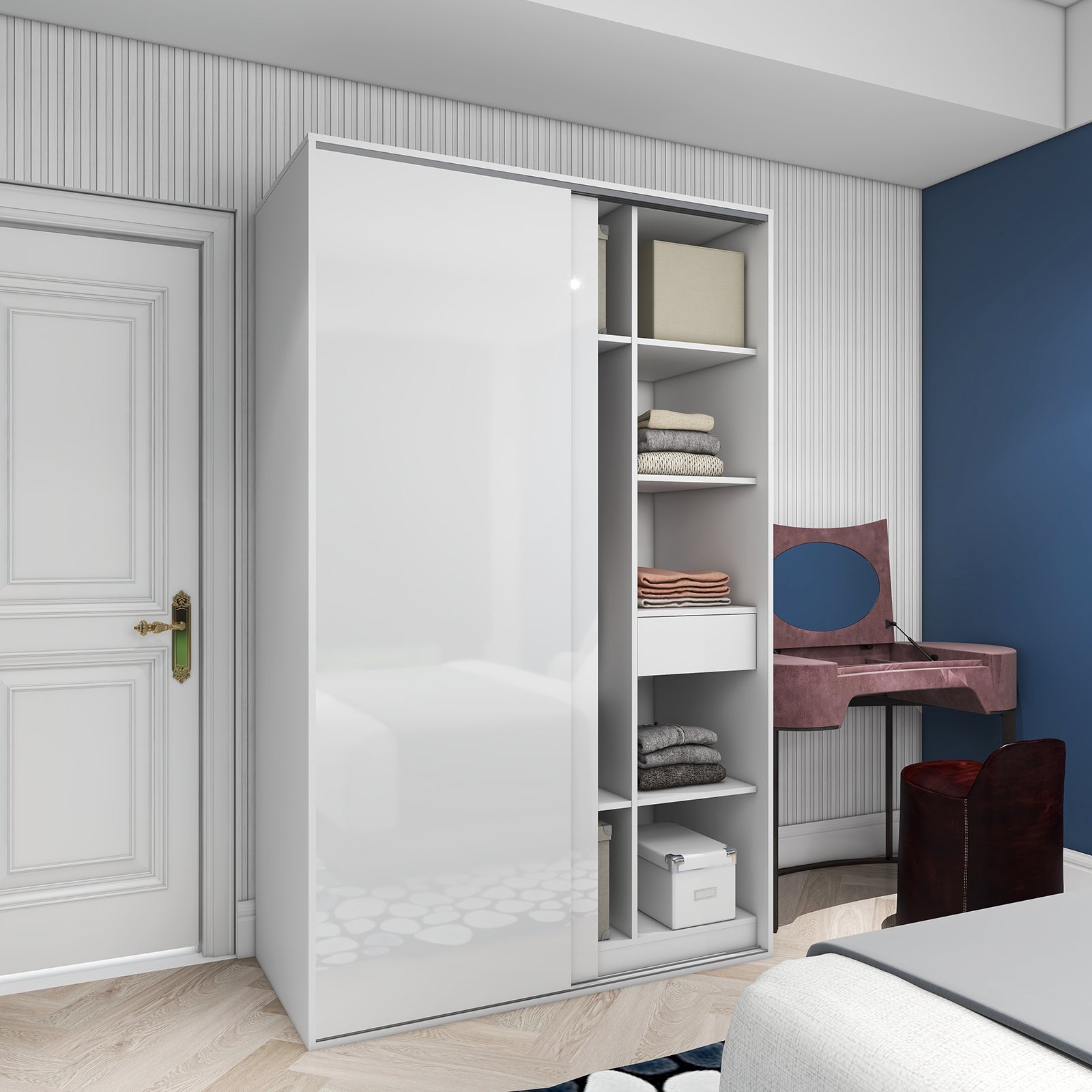 Vista - Wardrobe - Sliding Doors - Glossy White
