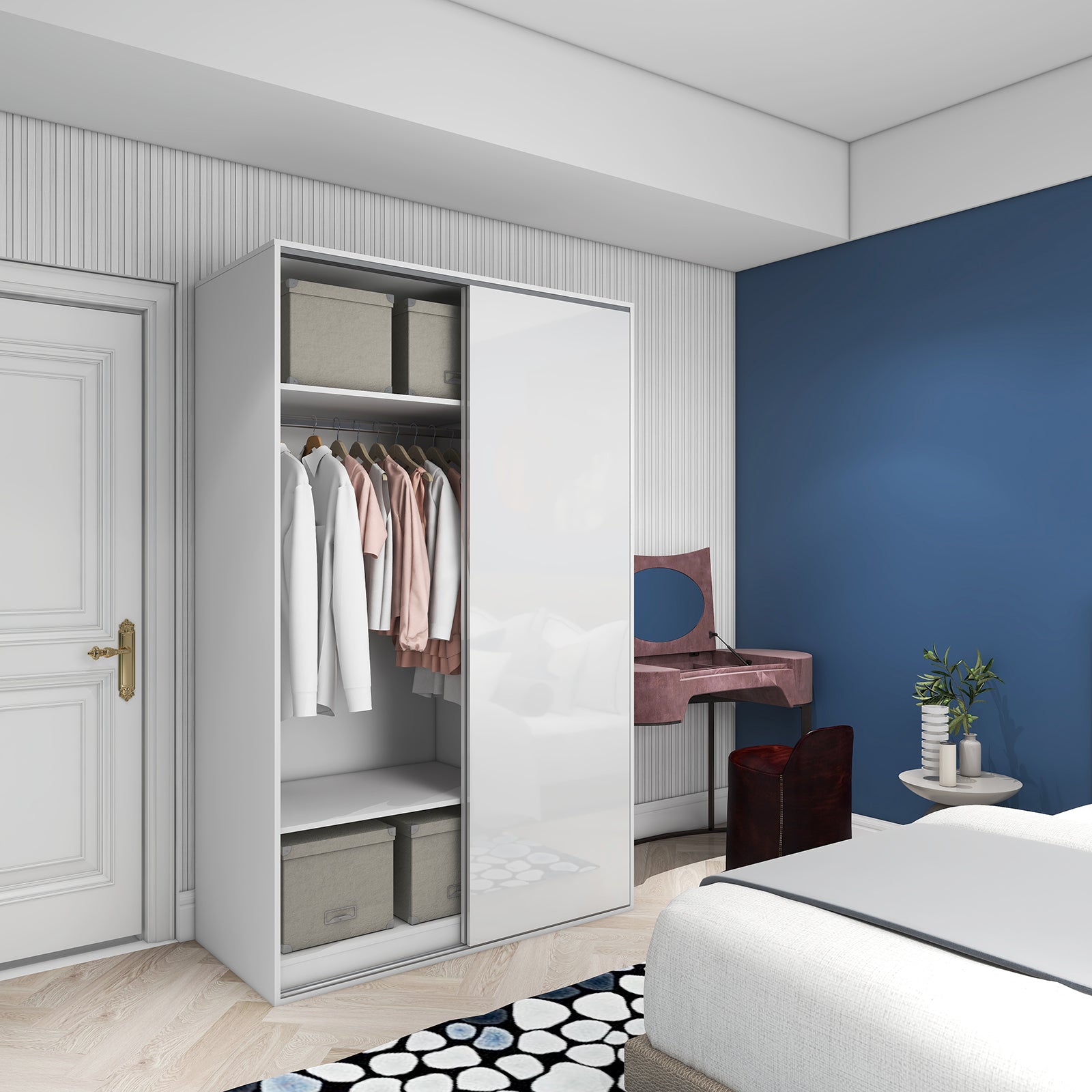 Vista - Wardrobe - Sliding Doors - Glossy White