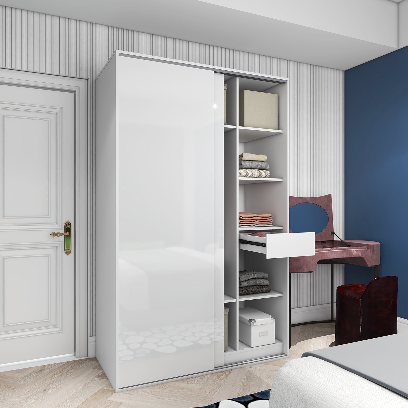 Vista - Wardrobe - Sliding Doors - Glossy White