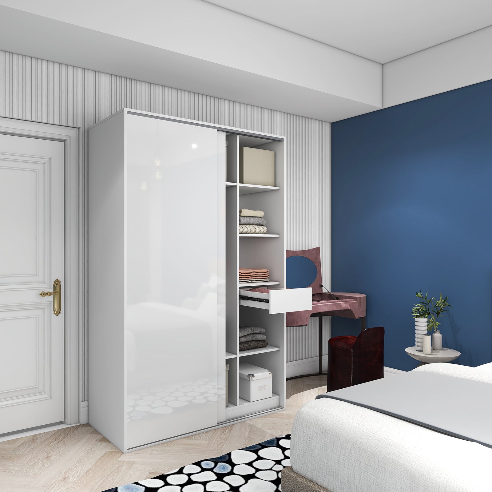 Vista - Wardrobe - Sliding Doors - Glossy White