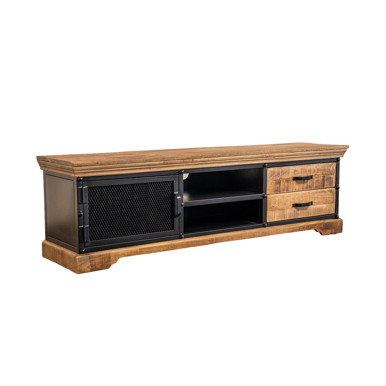 Forge - Meuble de Tv - Bois Massif et Métal - 63 po