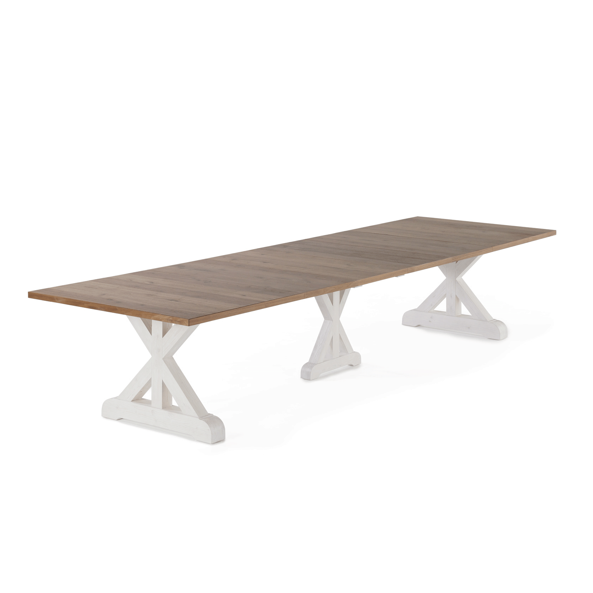 Transformer - Gather Dining Table - French Chestnut / Patina White