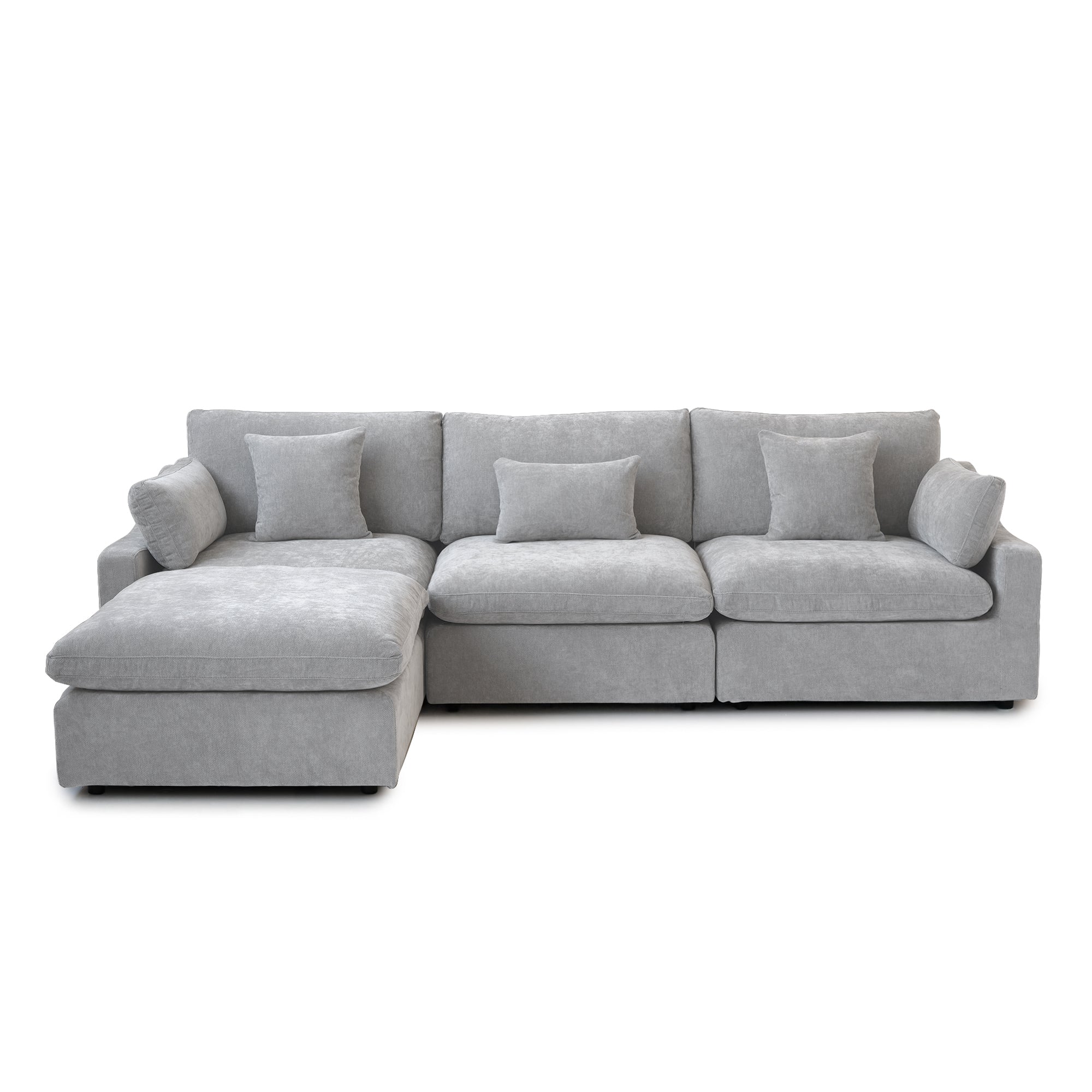 Berlin - Sofa Modulaire Sectionnel - Tissu Gris