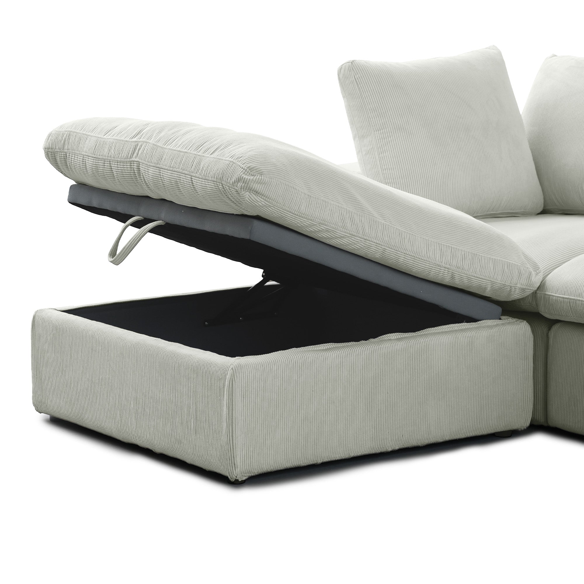 Cozy - Modular Sectional Sofa - Light Grey Fabric