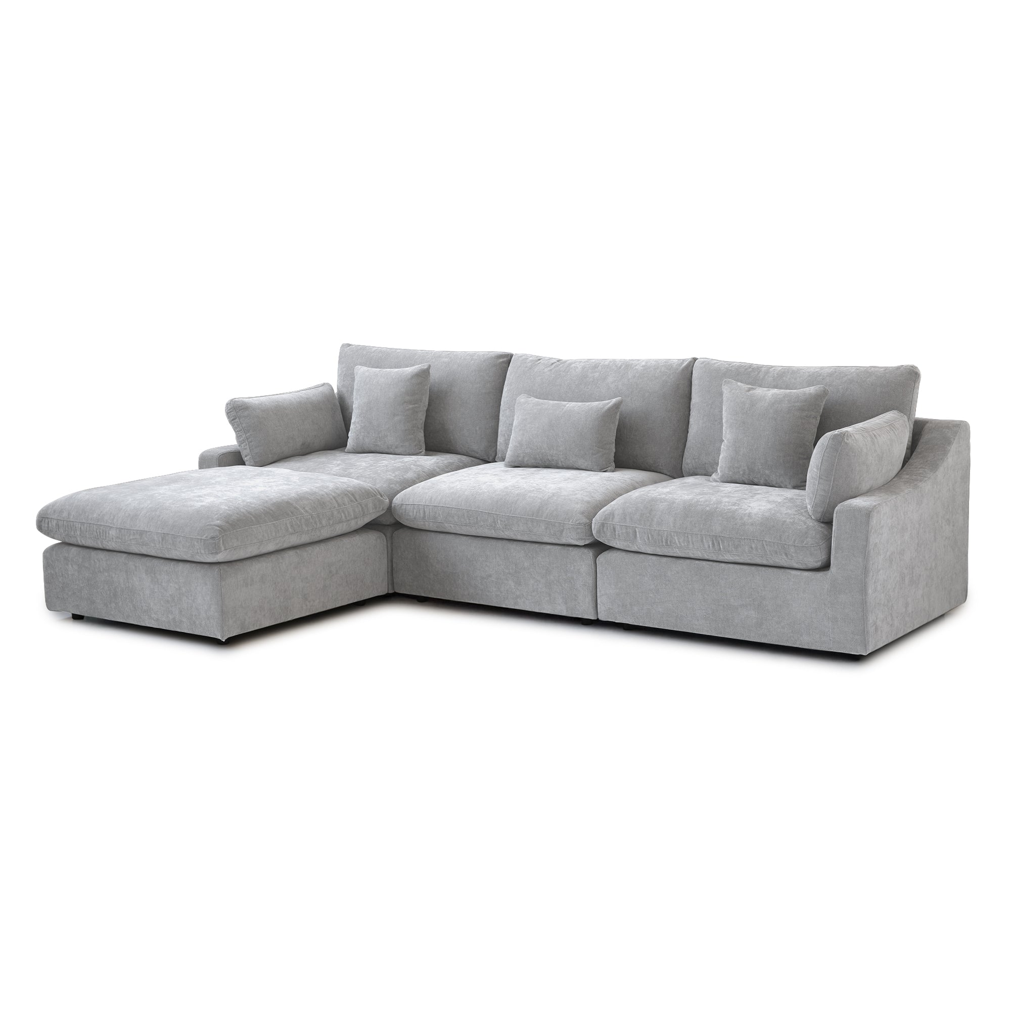 Berlin - Sofa Modulaire Sectionnel - Tissu Gris