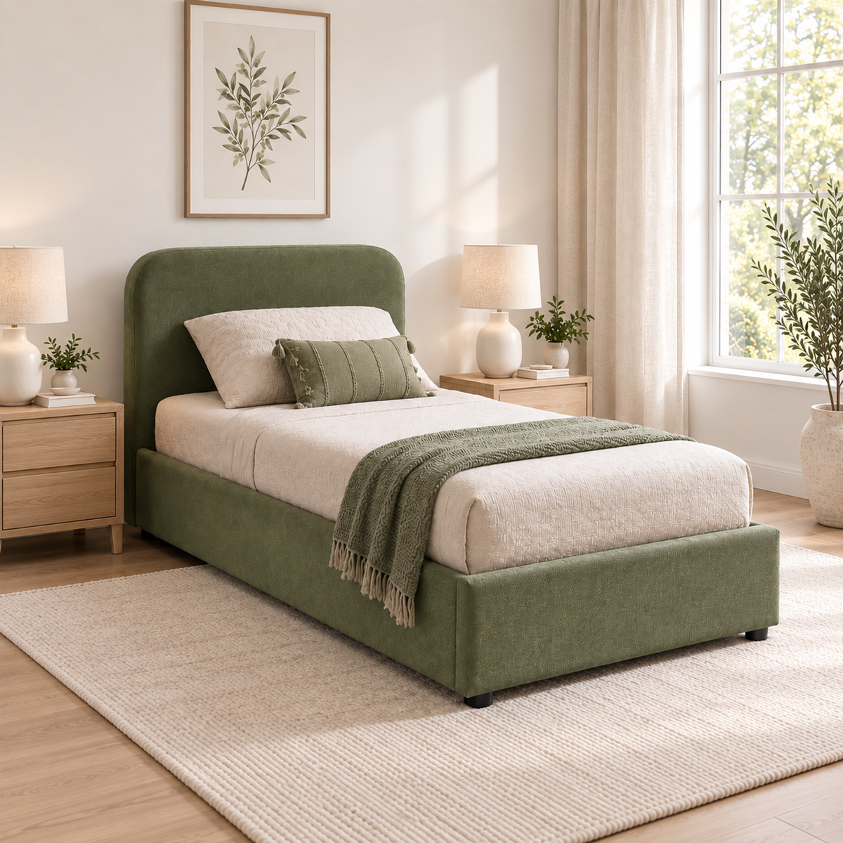 Jenson - Twin Storage Bed - Olive Green