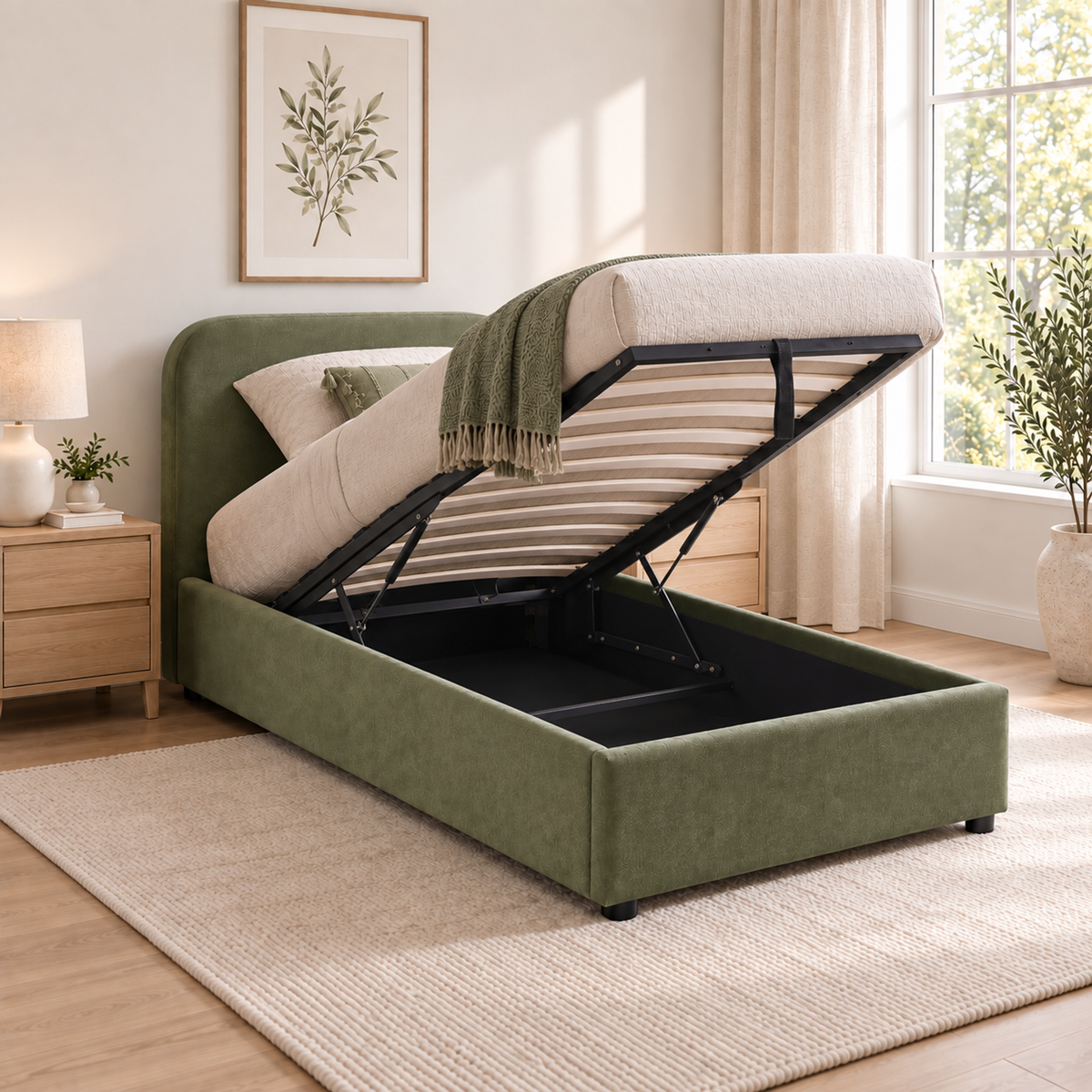 Jenson - Twin Storage Bed - Olive Green