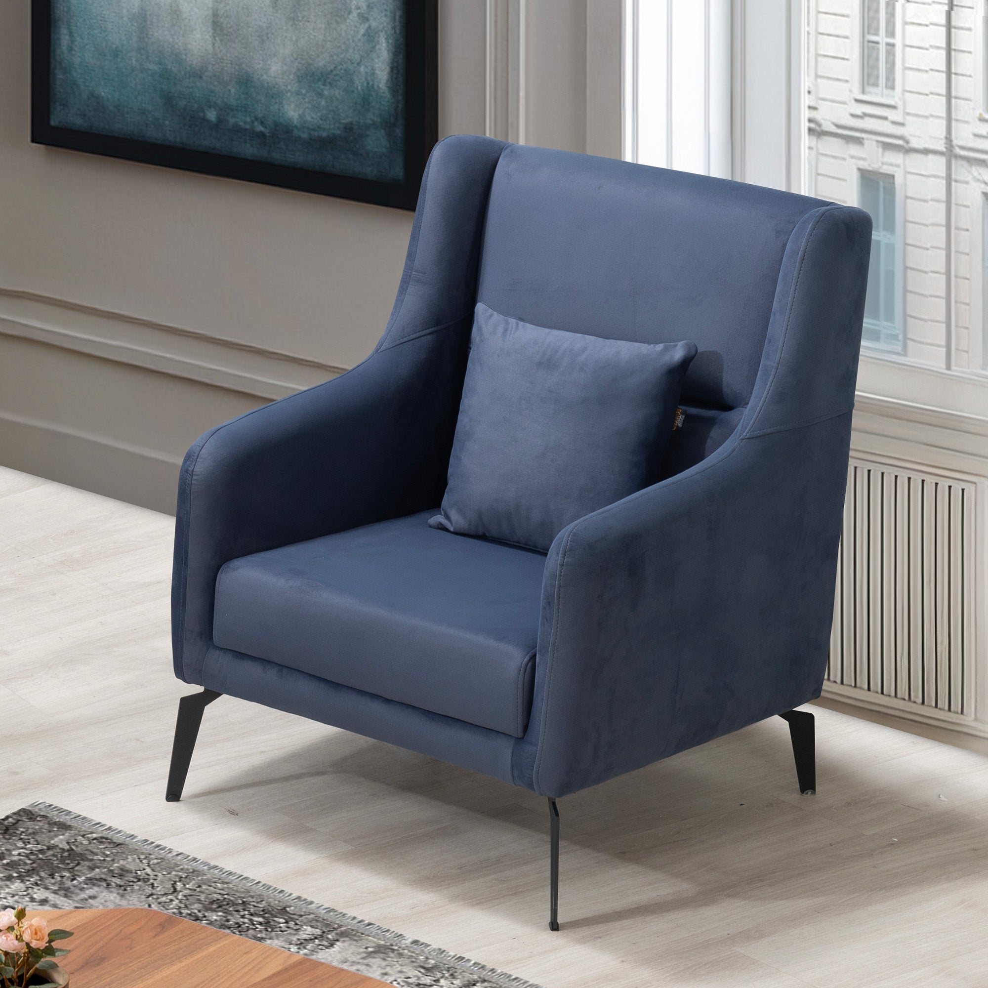 Luna - Fauteuil - Tissu Anthracite