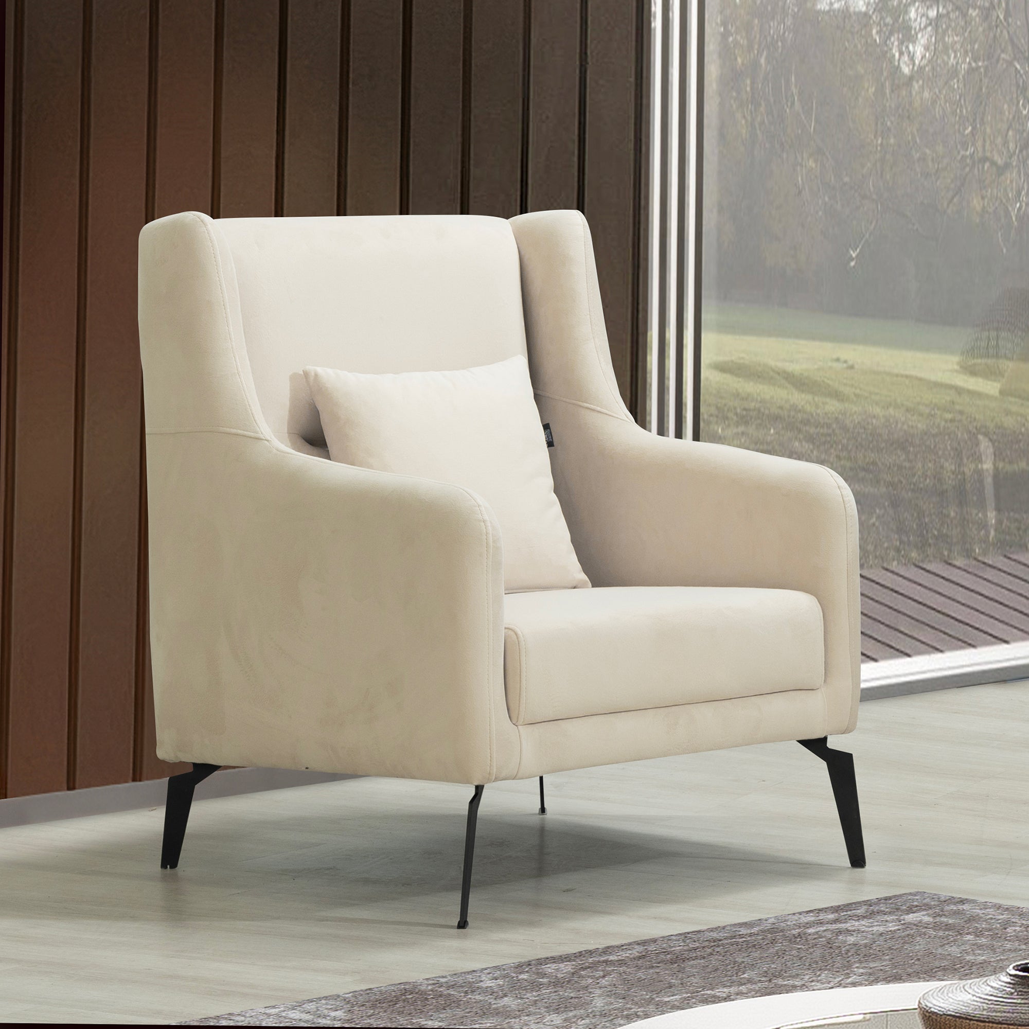 Luna - Armchair - Beige Fabric