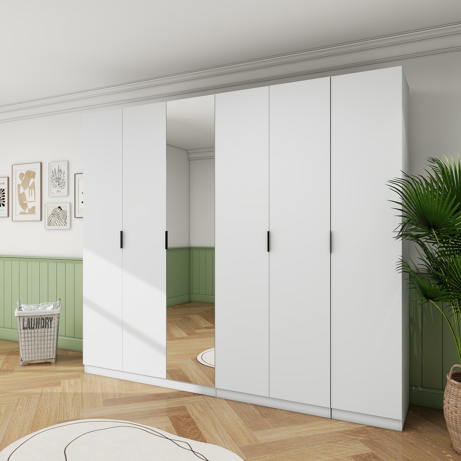 Clas - Modular Wardrobe - 6 Doors - Glossy White