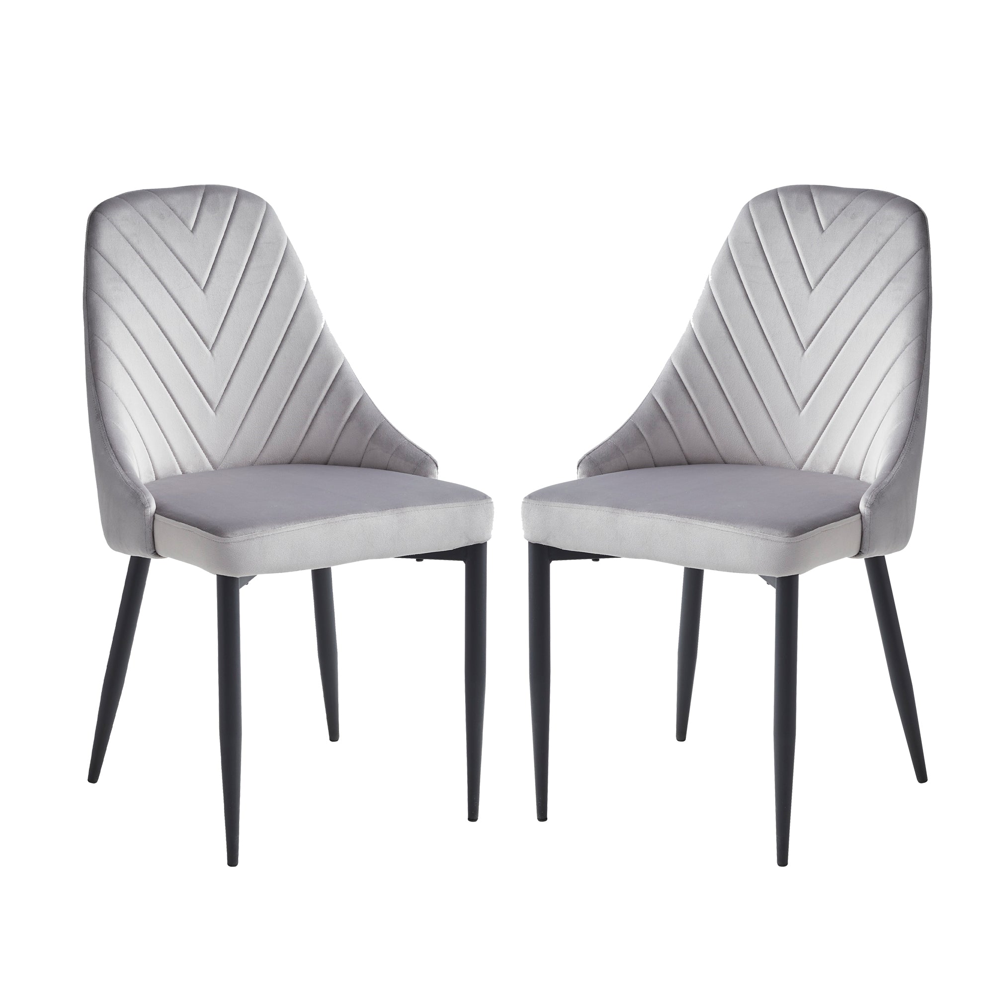 Selva - Dining Chair - Light Grey Velvet