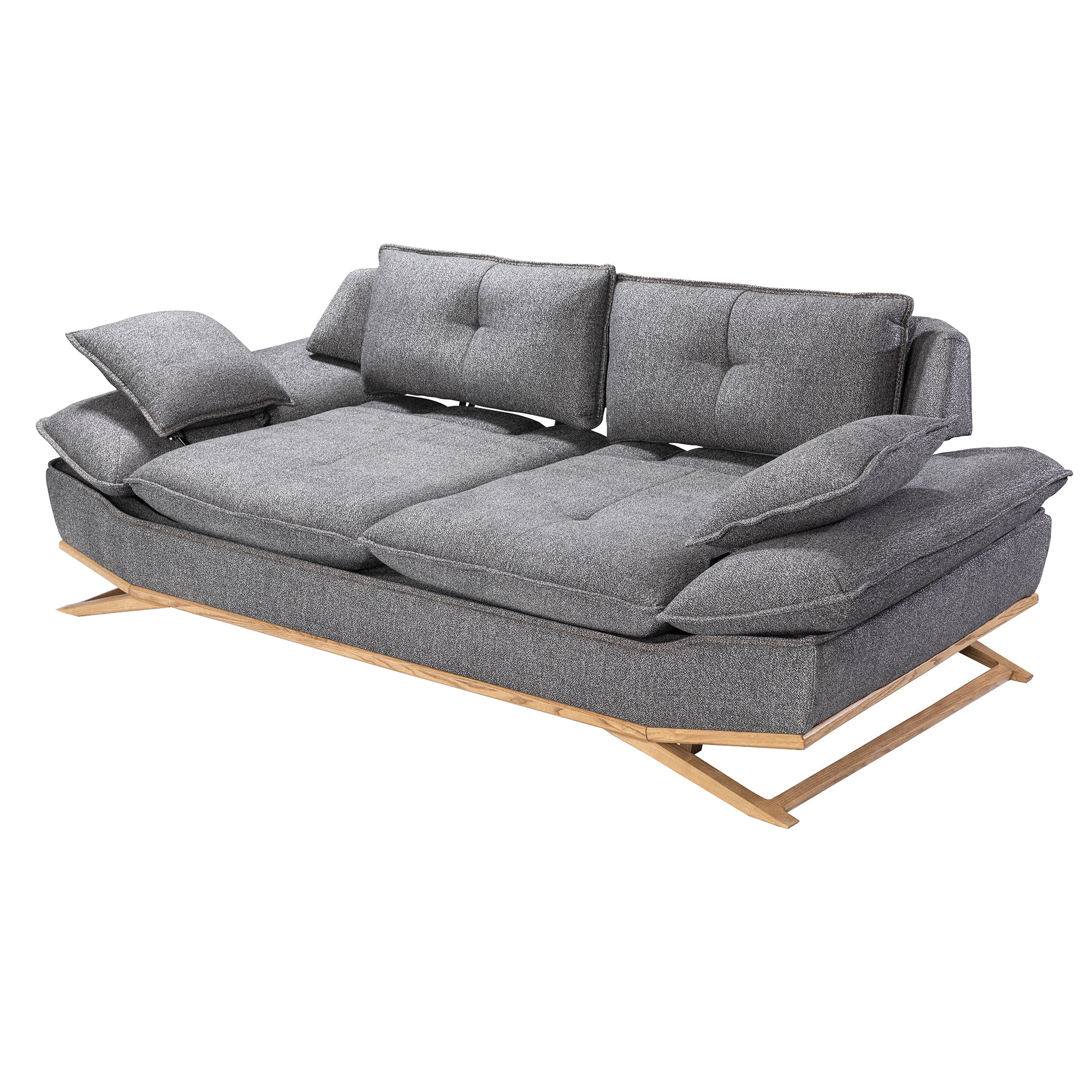 WoW - Adjustable Backrest Sofa - Rustic Grey Fabric