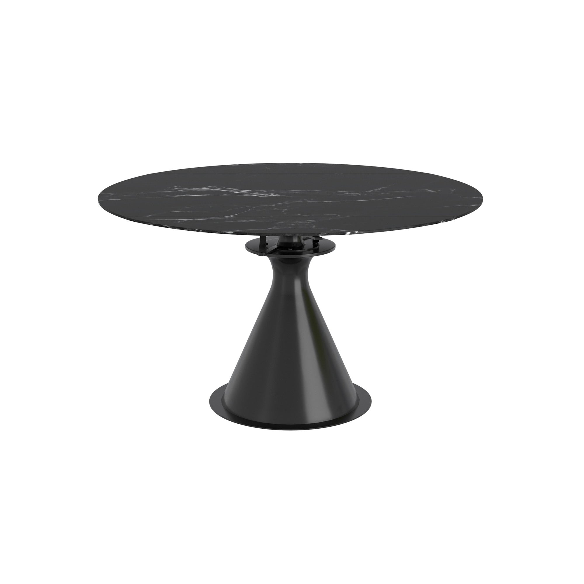 Calisto - Round Extendable Dining Table - Black Sintered Stone