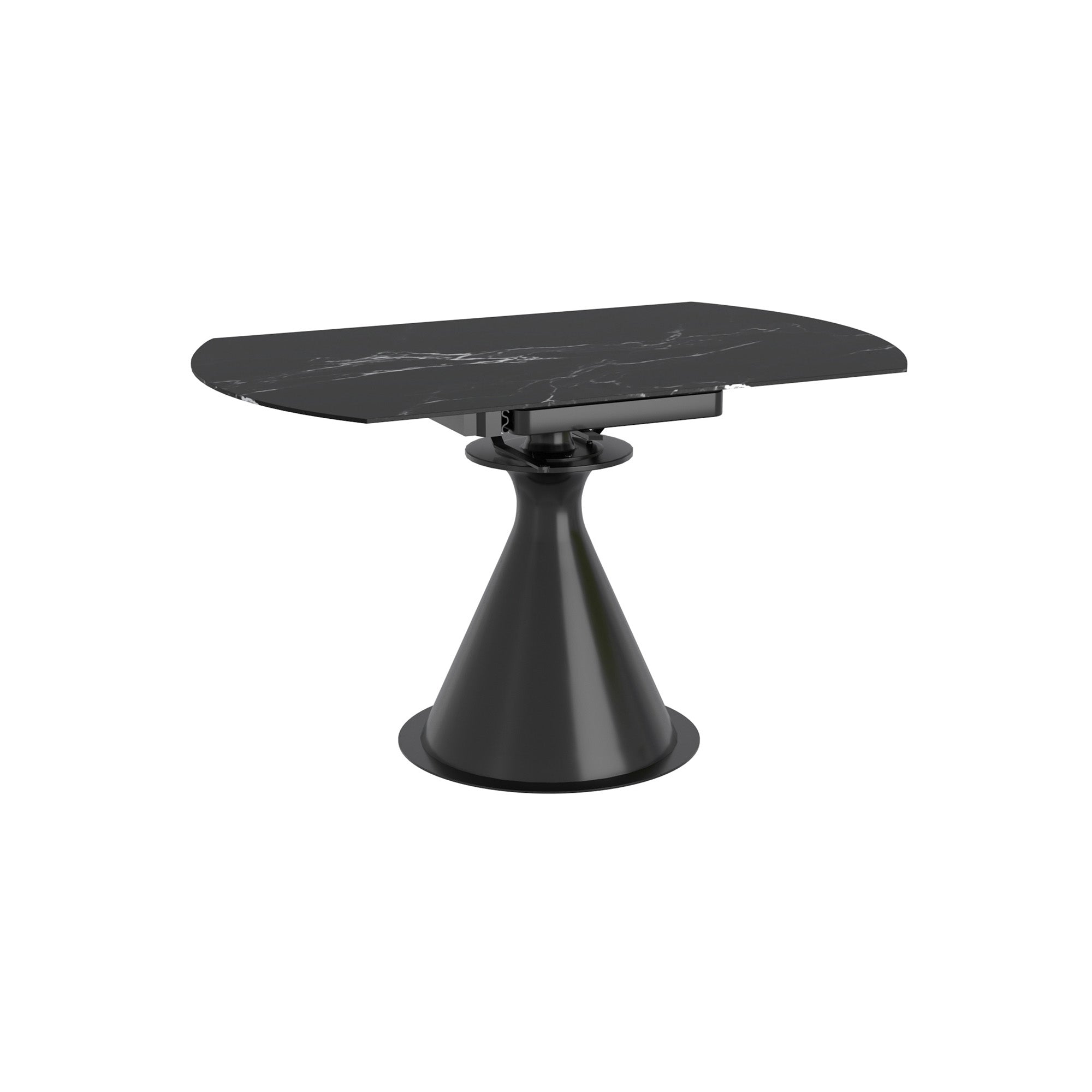 Calisto - Round Extendable Dining Table - Black Sintered Stone