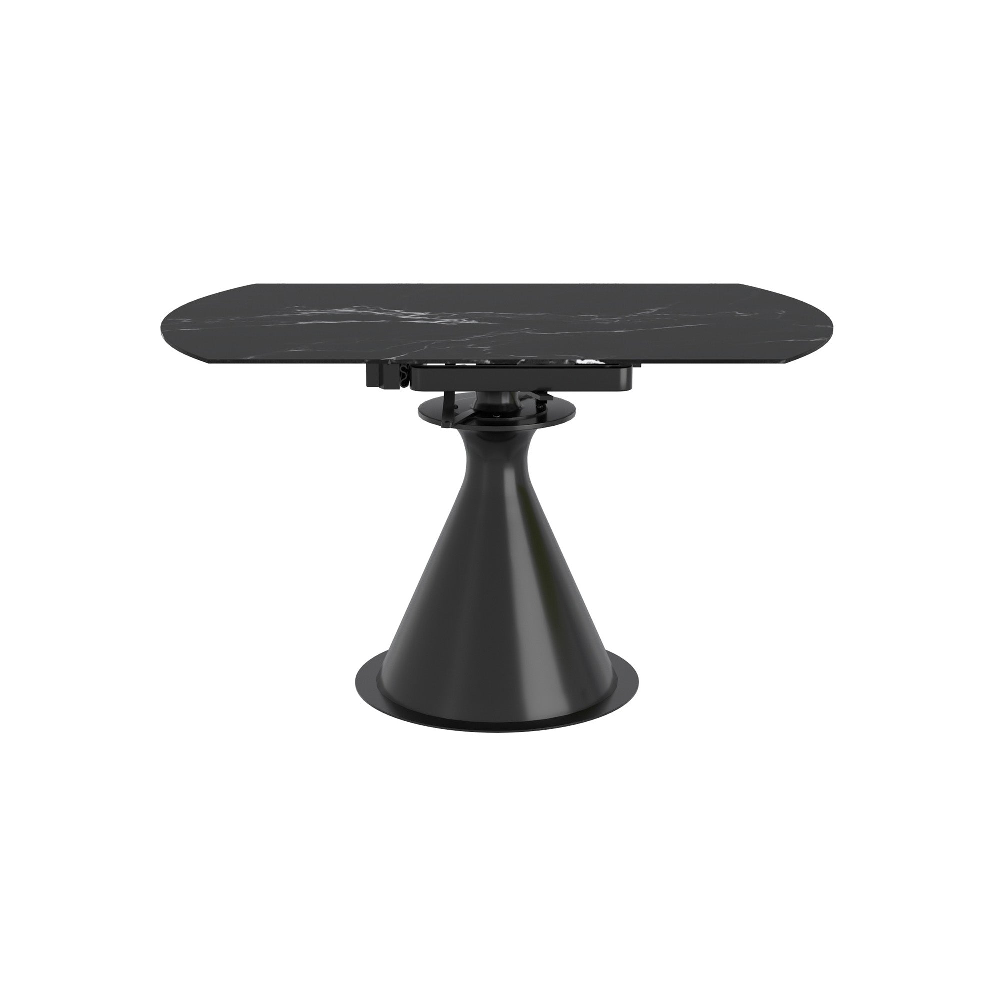 Calisto - Round Extendable Dining Table - Black Sintered Stone
