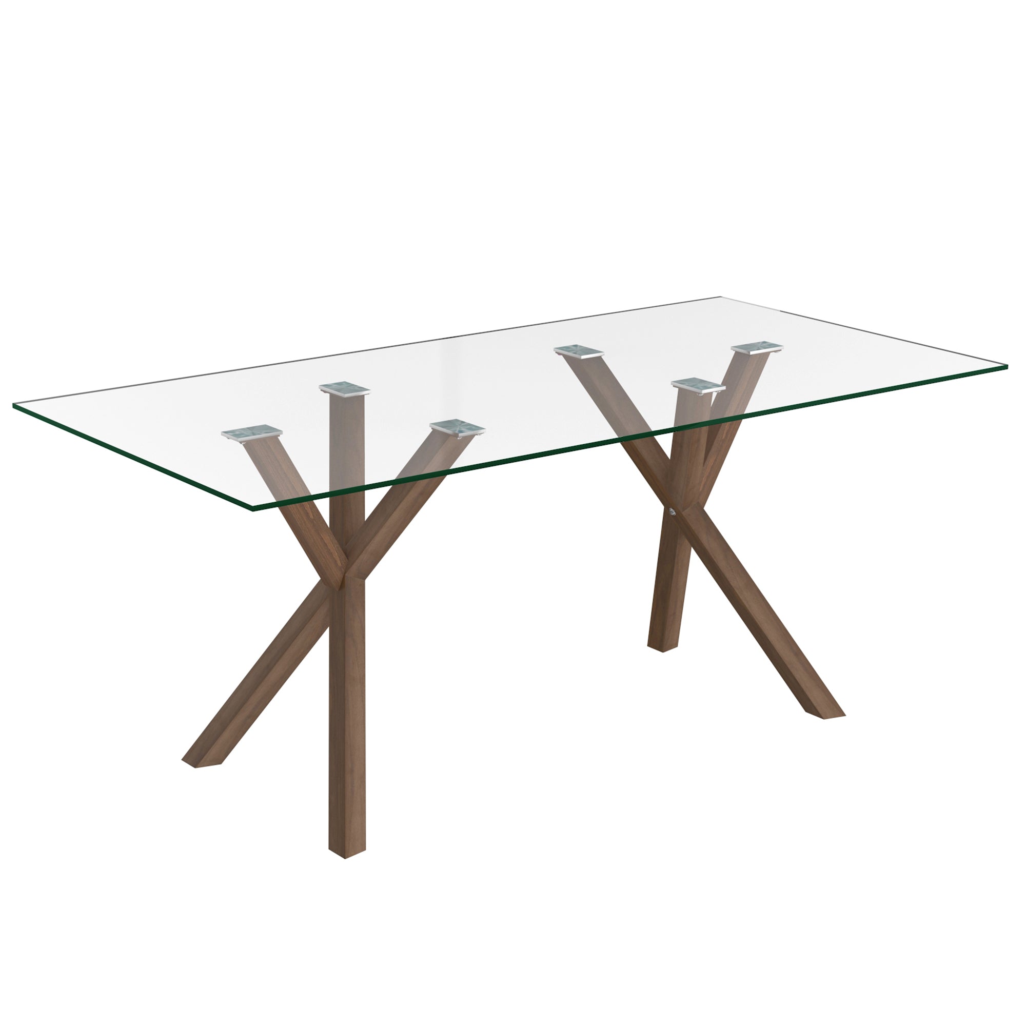 Stark/Koda - Dining Table Set - Walnut and Beige