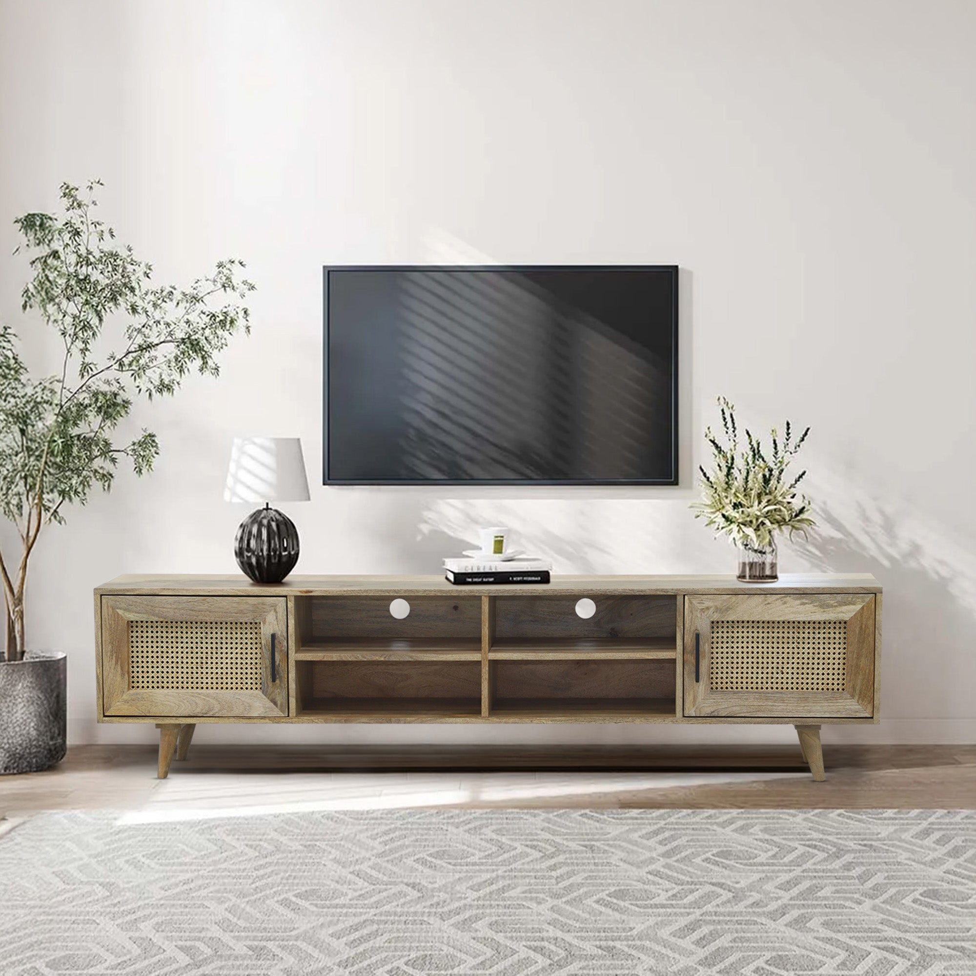 Modern - TV Stand - Solid Wood - 78"