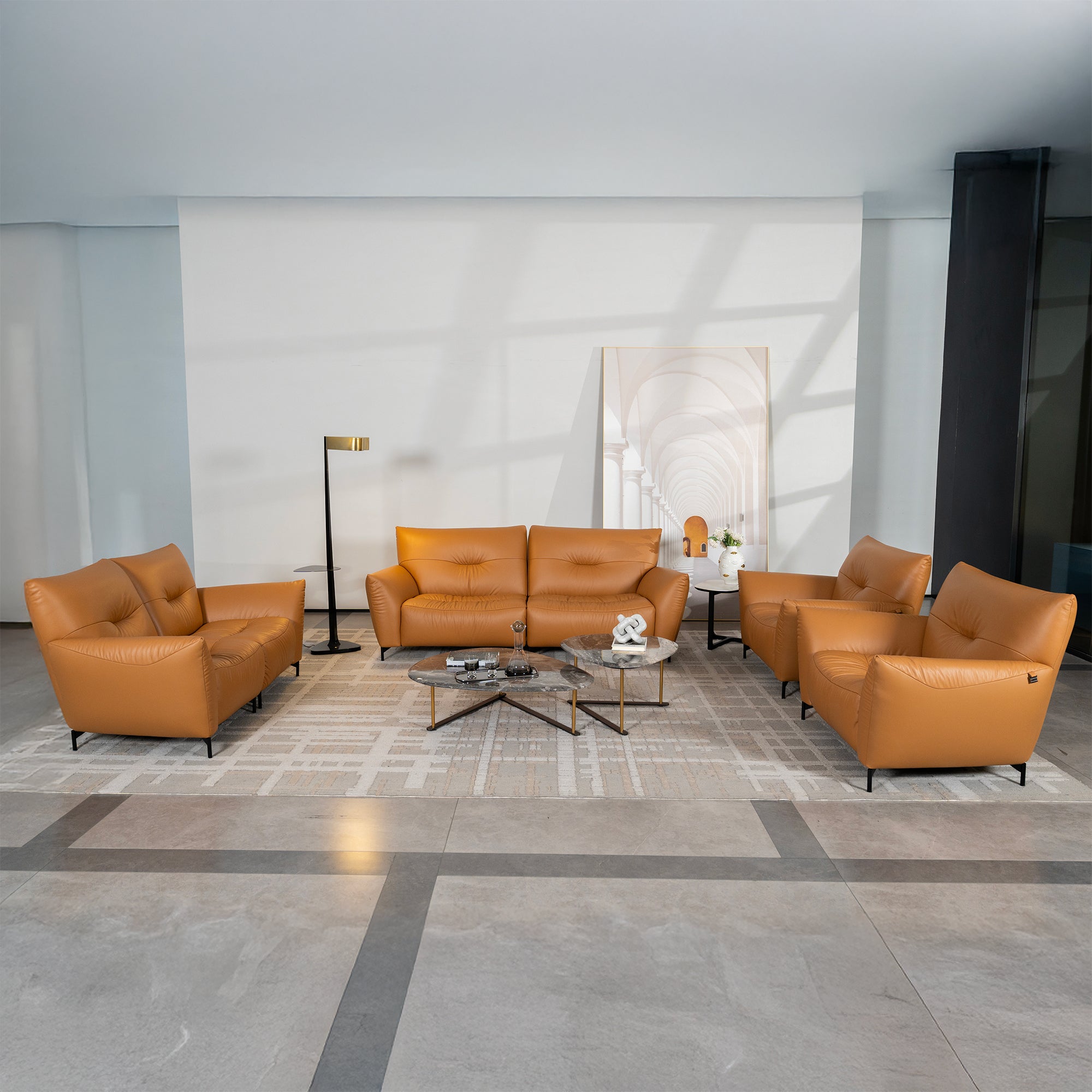 Valencia - Sofa - Genuine Cognac Leather